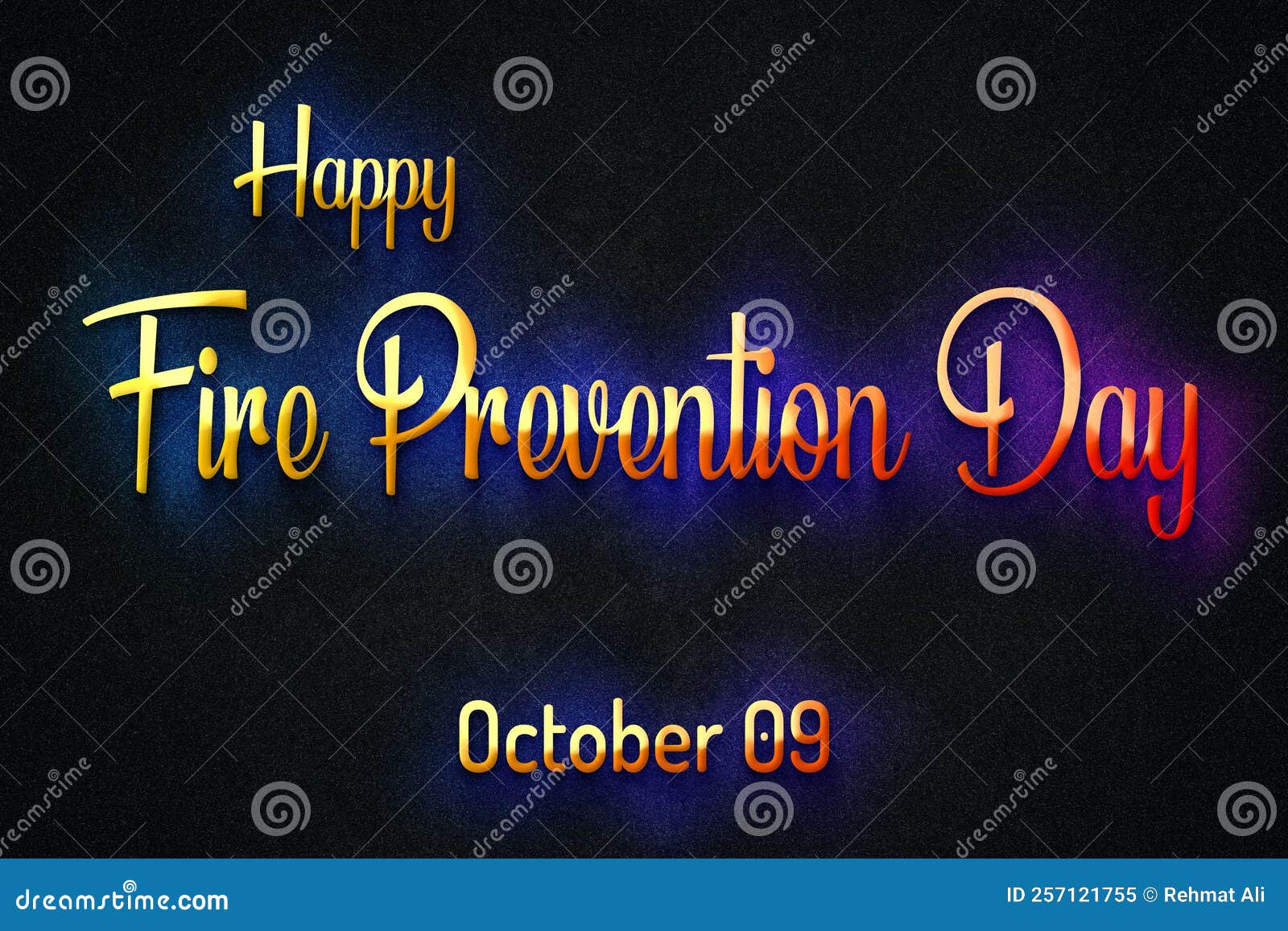 Happy Fire Prevention Day, October 09, Empty Space for Text, Copy Space