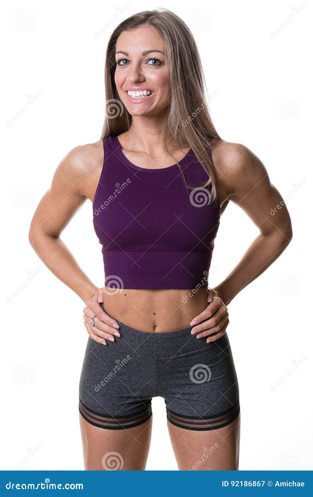 Beautiful Athletic Woman In Sportswear With Empty Hand Stock Photo, Picture  and Royalty Free Image. Image 19271300.