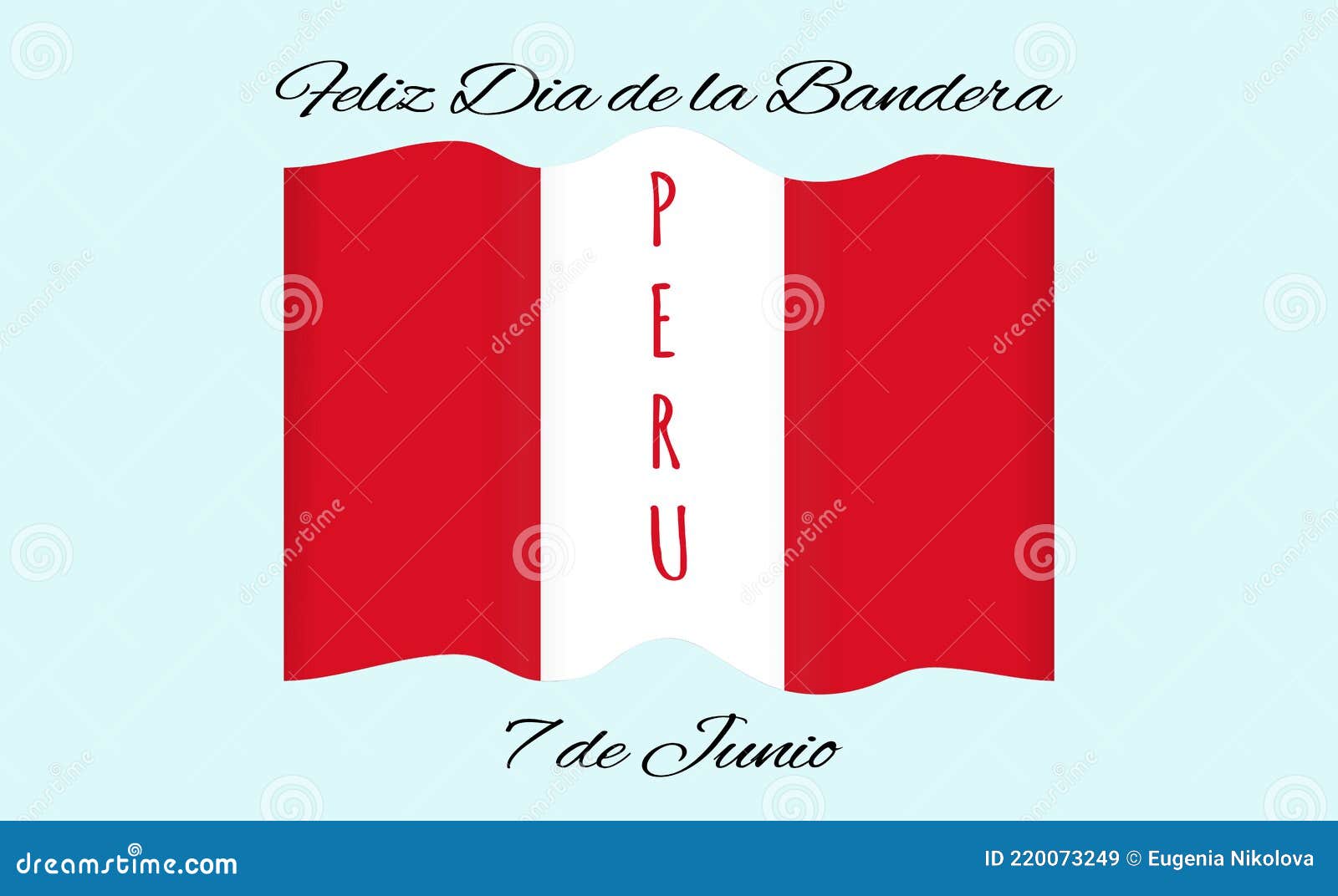happy flag day june 7 .   of peruvian flag and text peru for greeting card, banner