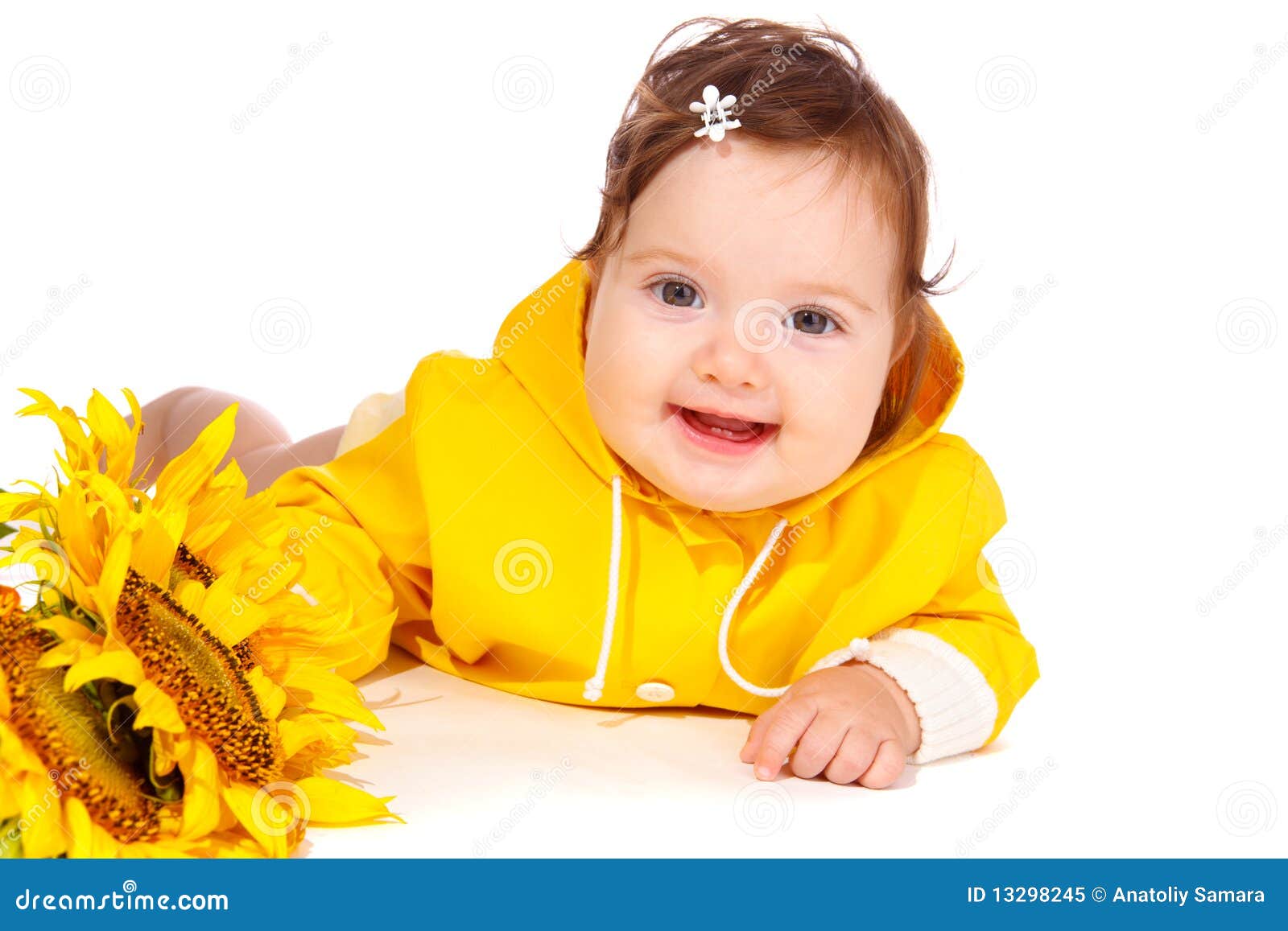 Happy flower baby stock image. Image of infant 13298245
