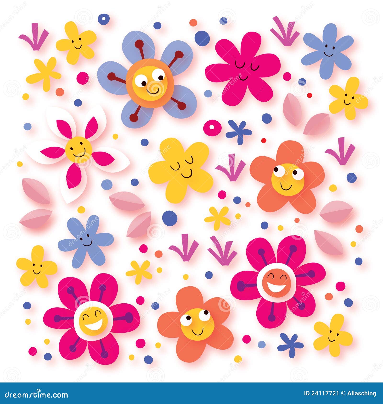 Happy flowers stock vector. Illustration of modern, nature 24117721