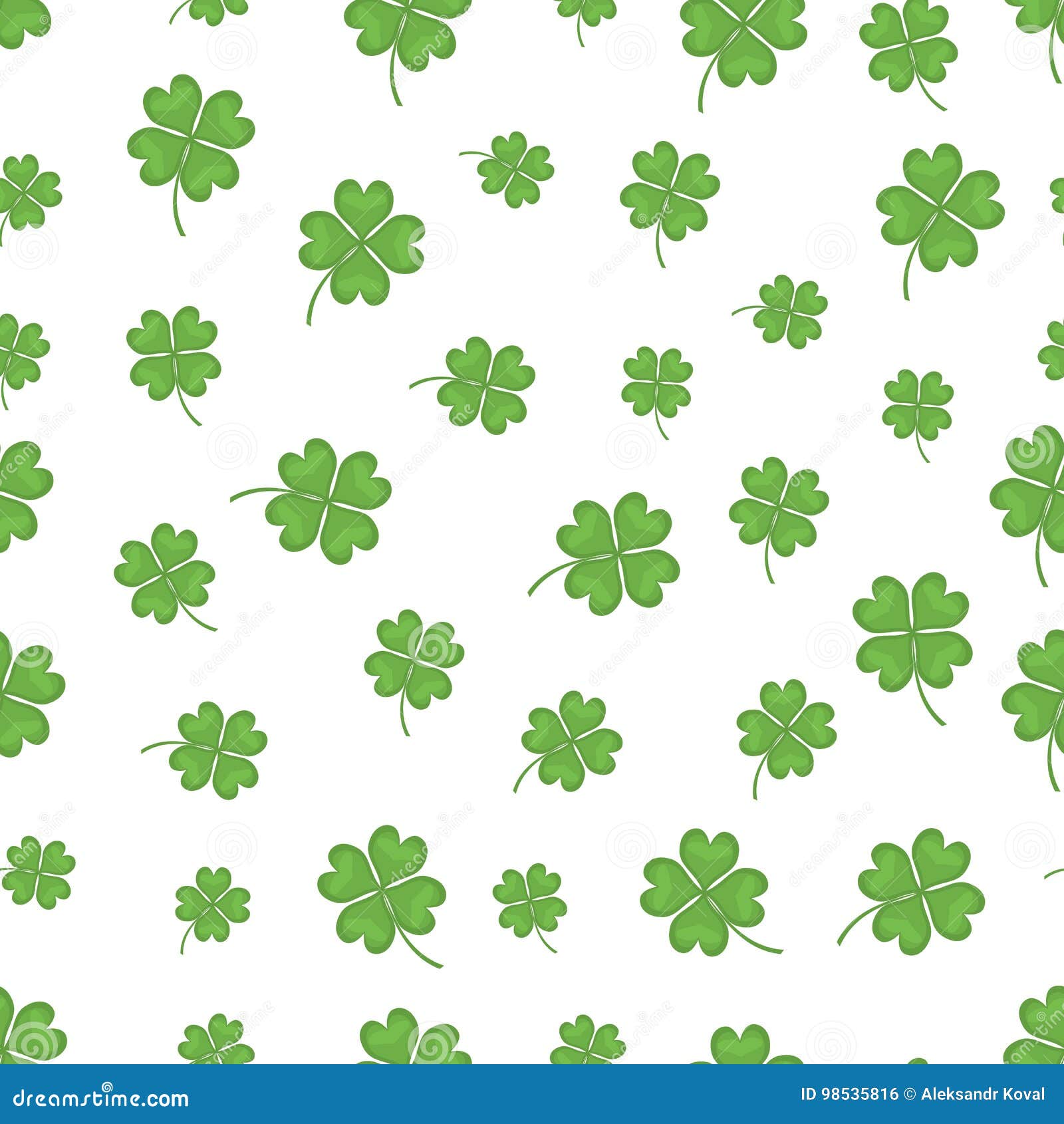 Happy Four Leaf Clover. Vector Background Stock Vector - Illustration ...