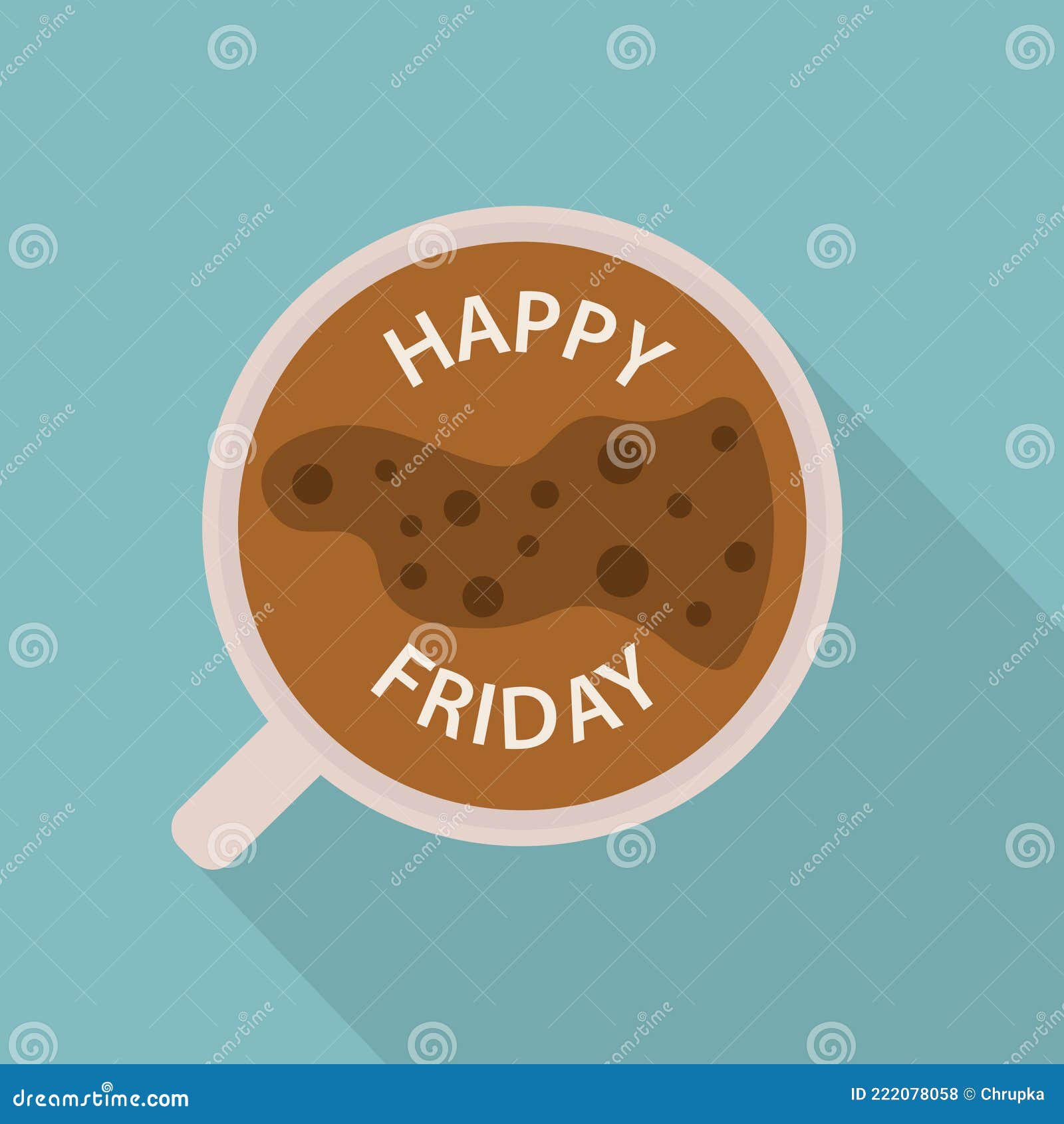 Happy Friday Coffee Cup Concept Stock Vector Illustration of text
