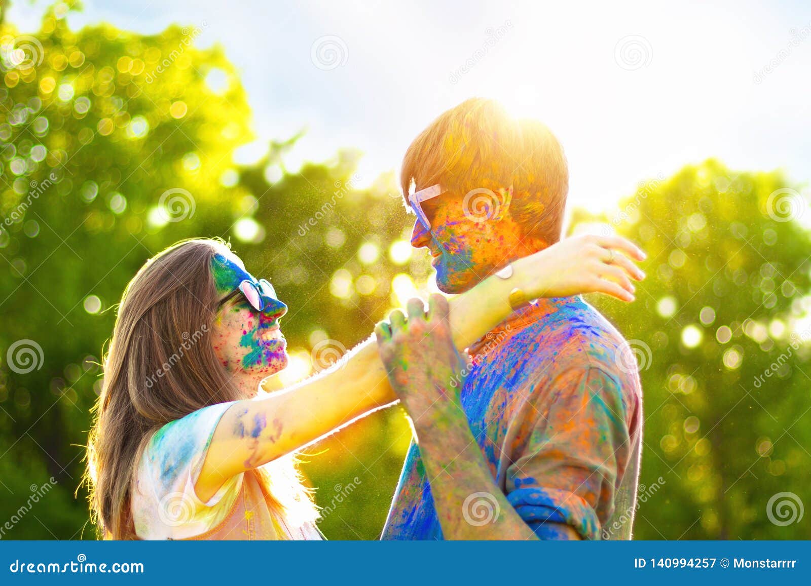 Happy Friends Celebrating Happy Holi Holiday Festival Stock Image ...