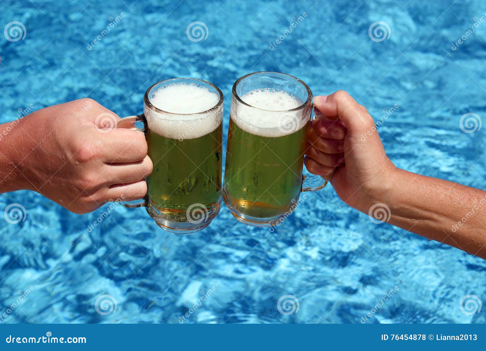 Happy Friends Drinking Beer and Clinking Glasses Stock Photo Image of
