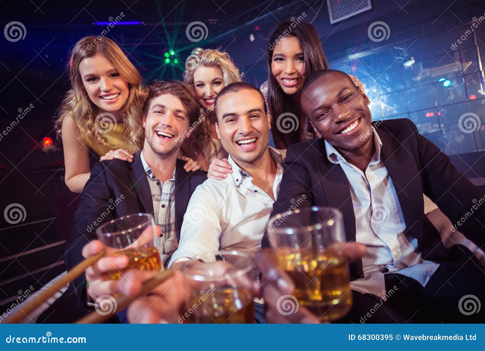 Happy Friends Holding a Glass of Alcohol Stock Image - Image of ...