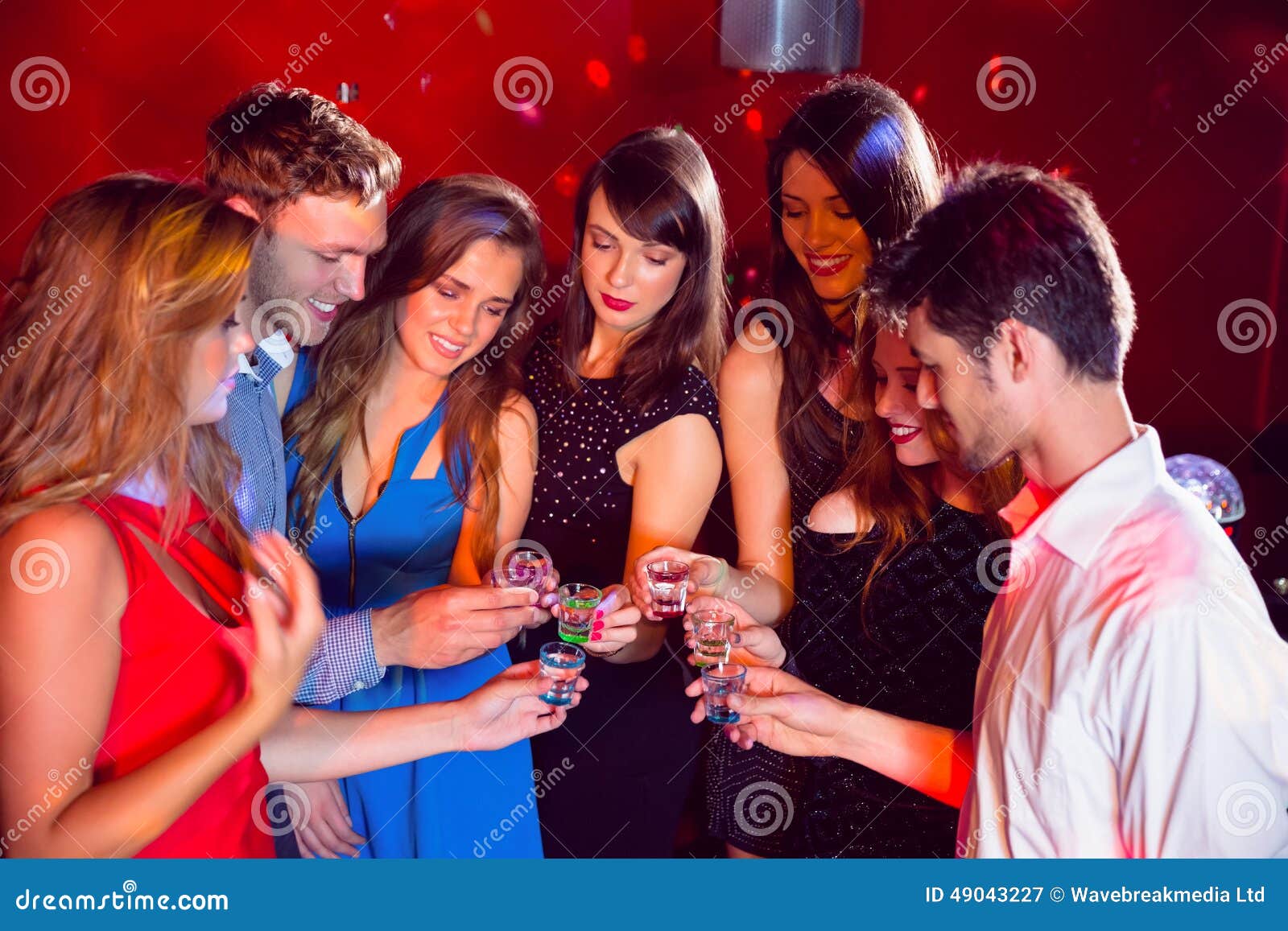 Happy Friends on a Night Out Together Stock Image - Image of night ...