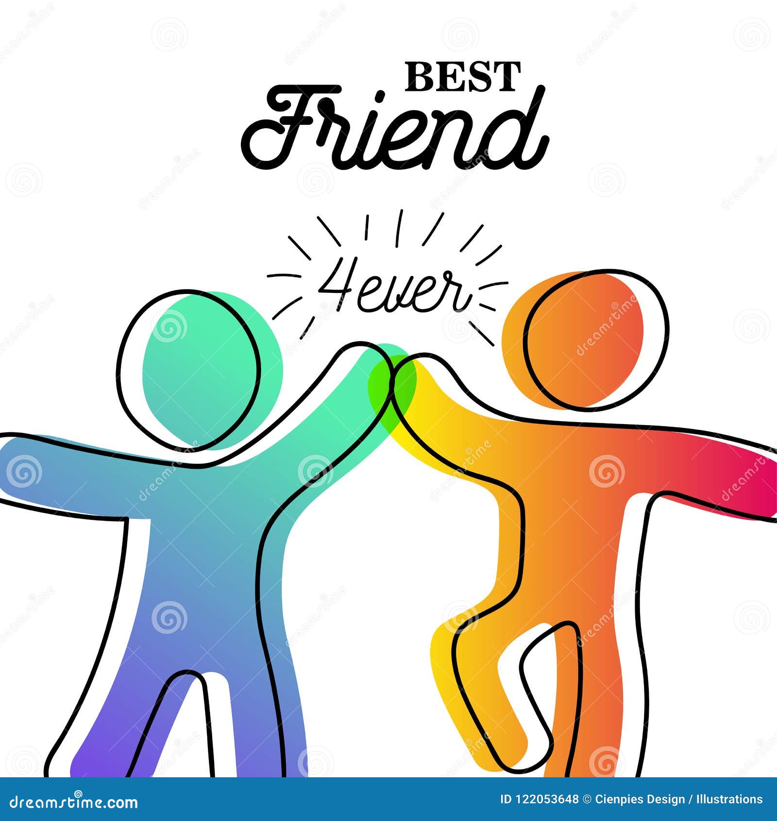 happy friendship day card of friend high five