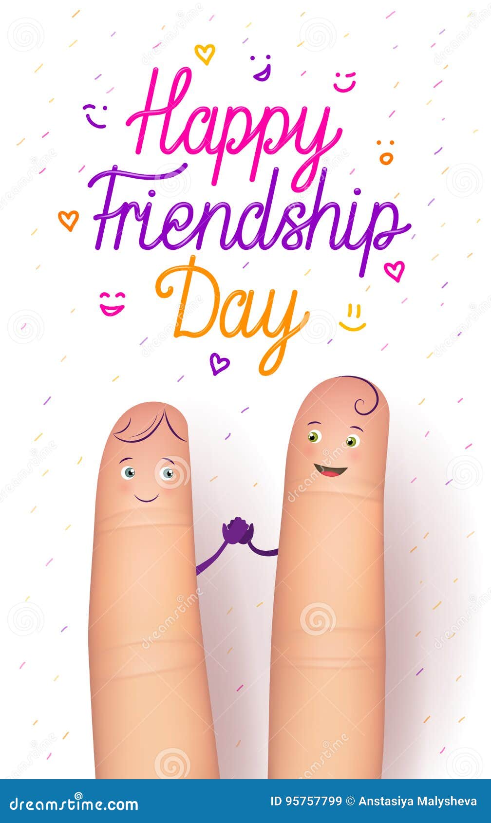 Happy friendship day card stock vector. Illustration of motivation ...