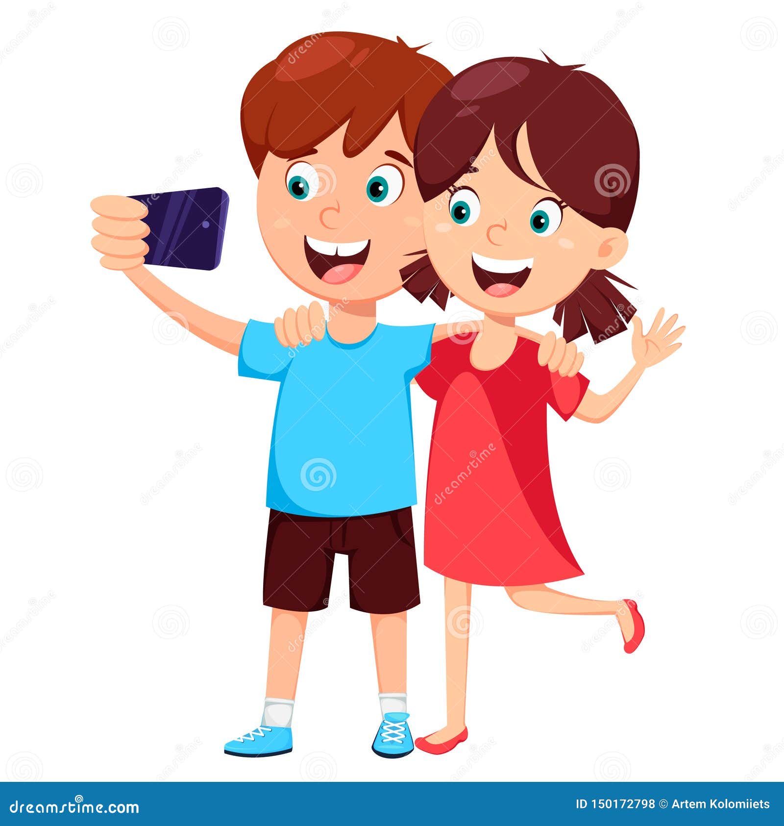 Happy Friendship Day Concept. Boy and Girl Stock Vector - Illustration of character, color: 150172798 Happy Friendship Day Concept. Boy and Girl Stock Vector - Illustration of character, color: 150172798