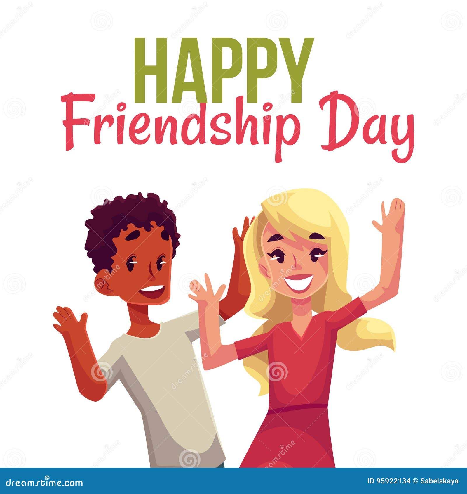Happy Friendship Day Greeting Card Stock Vector - Illustration of ...