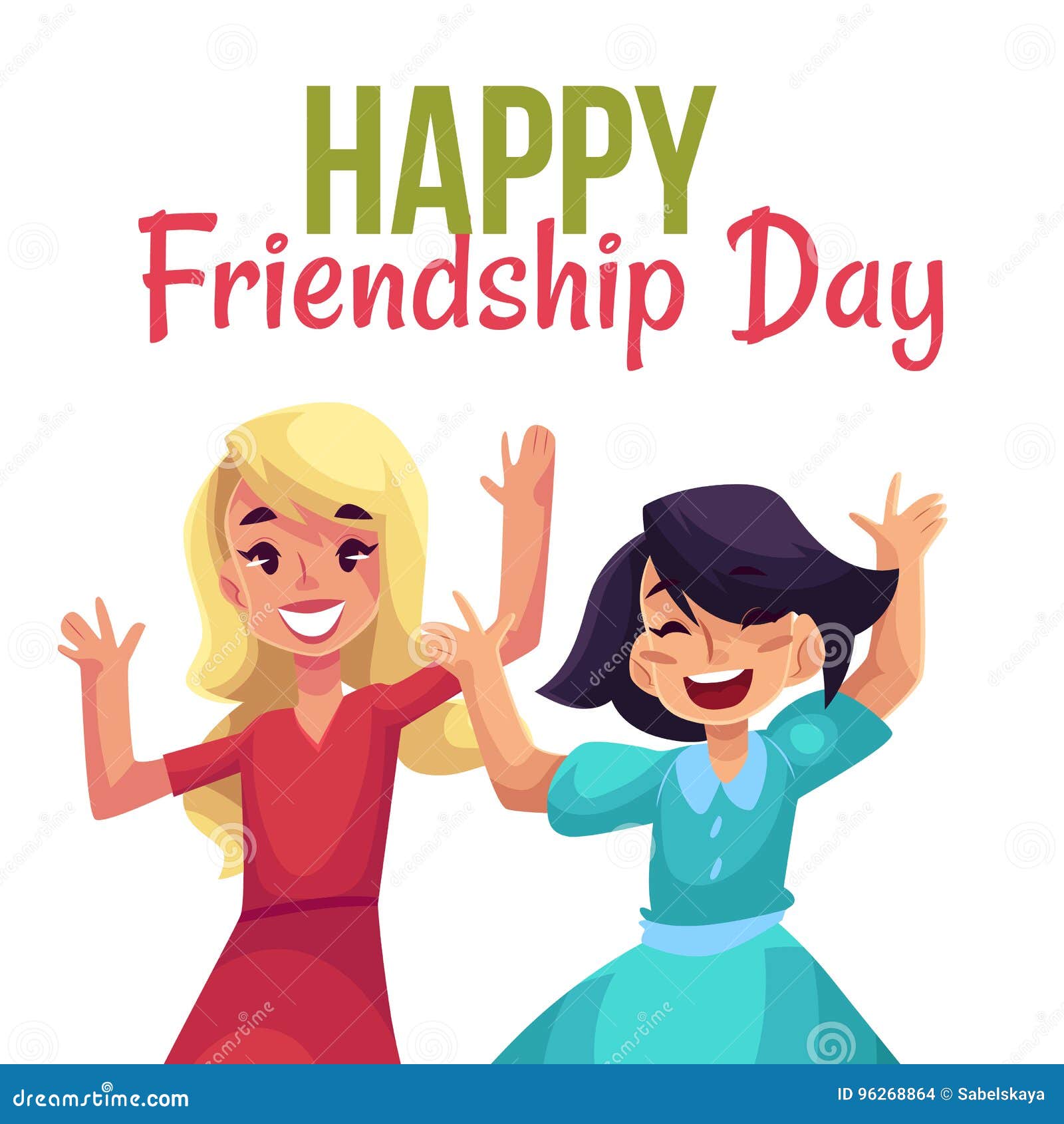 Happy Friendship Day Greeting Card Stock Vector - Illustration of ...