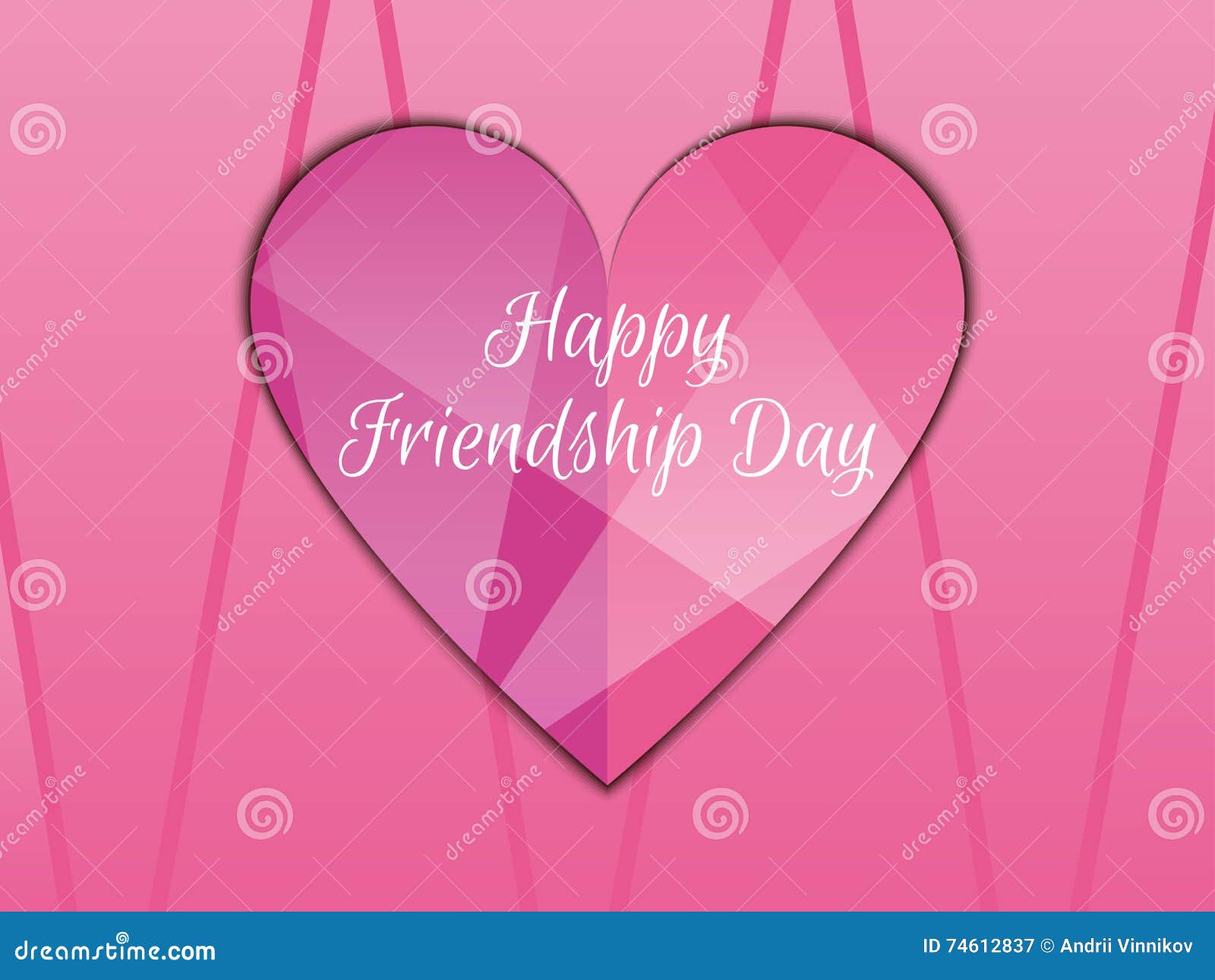 Happy Friendship Day. Heart with Rays of Light, Beautiful ...