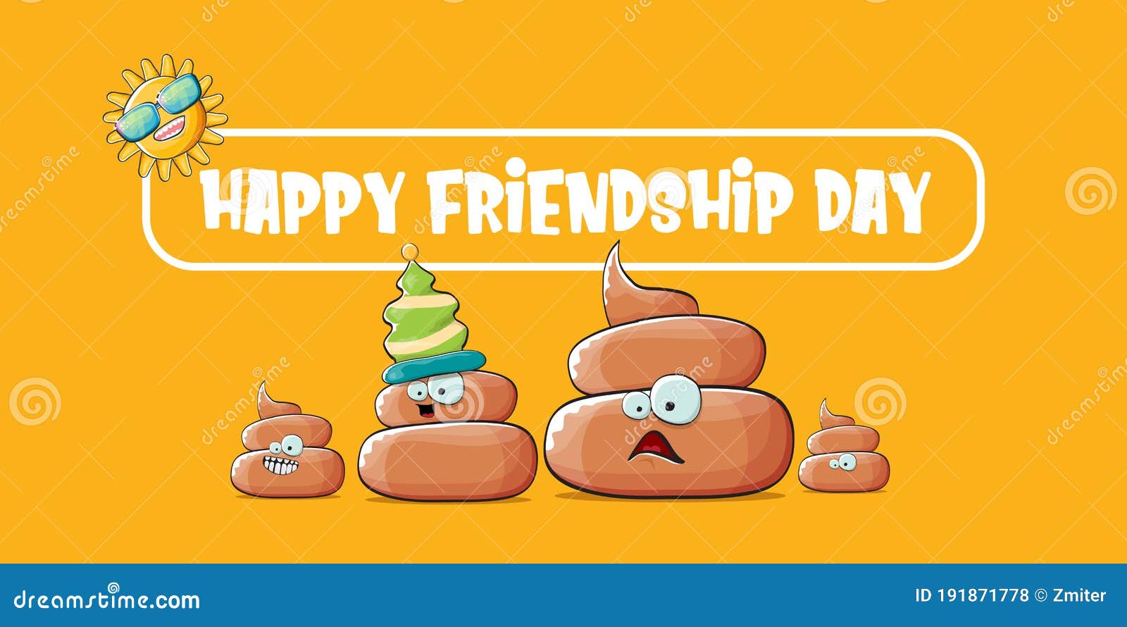 Happy Friendship Day Horizontal Banner or Greeting Card with ...