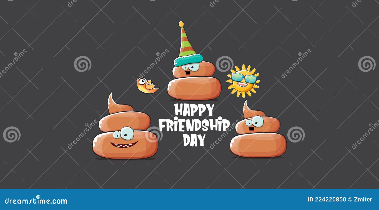 Happy Friendship Day Horizontal Banner or Greeting Card with ...