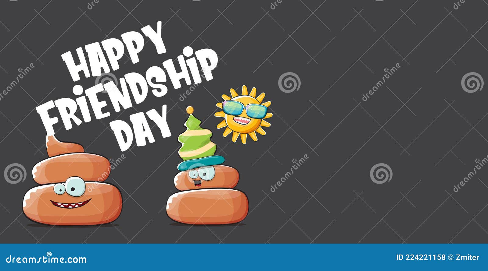 Happy Friendship Day Horizontal Banner or Greeting Card with ...