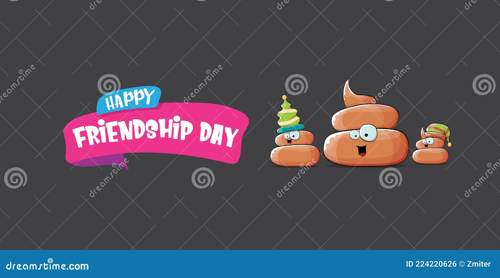 Happy Friendship Day Horizontal Banner or Greeting Card with ...