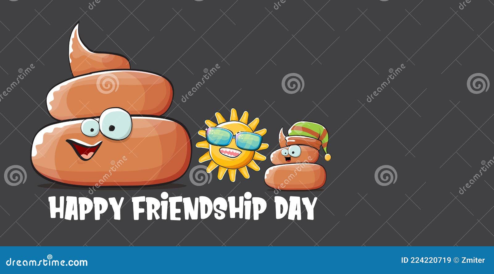 Happy Friendship Day Horizontal Banner or Greeting Card with ...