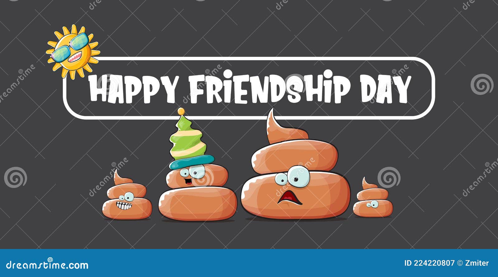 Happy Friendship Day Horizontal Banner or Greeting Card with ...