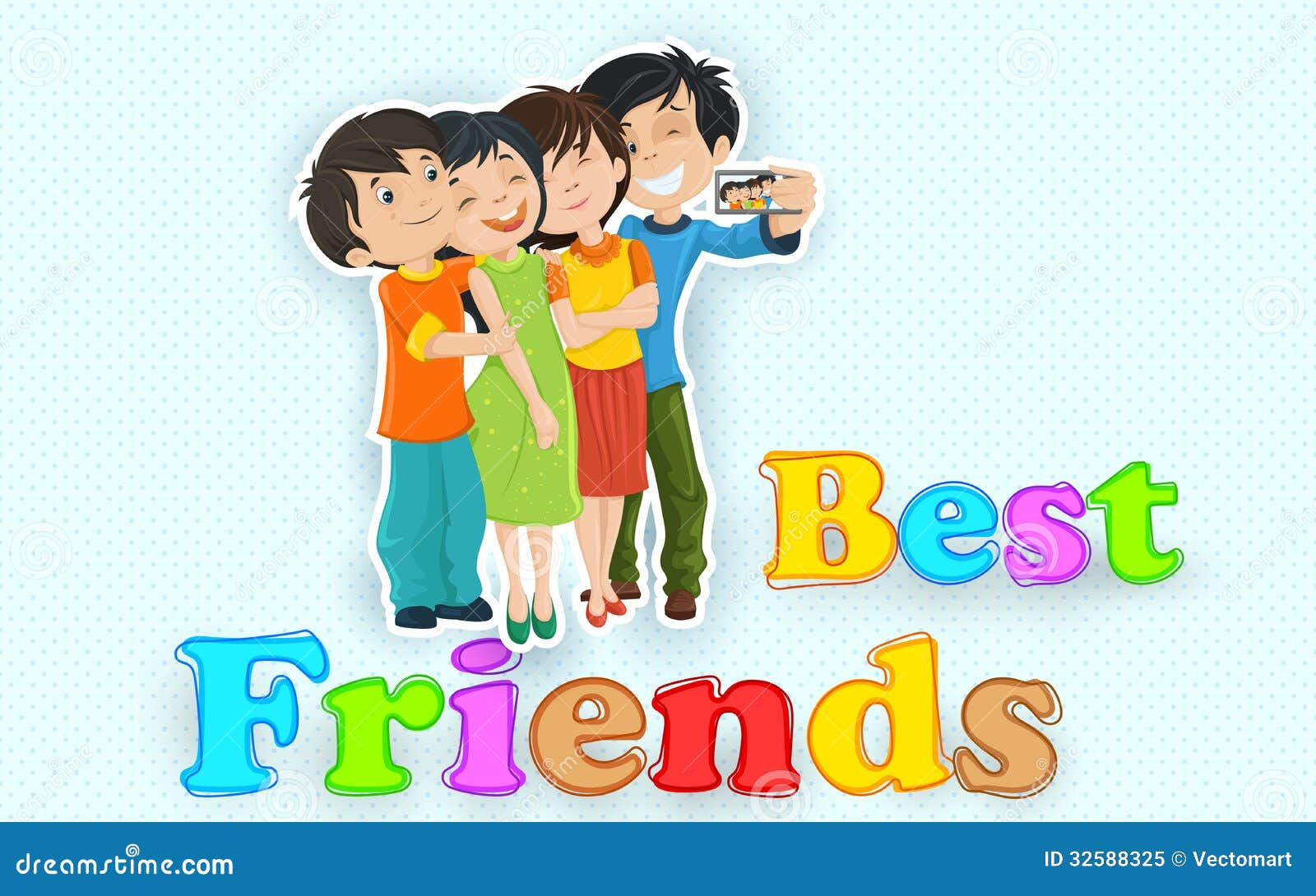 Illustration of friends enjoying Happy Friendship Day