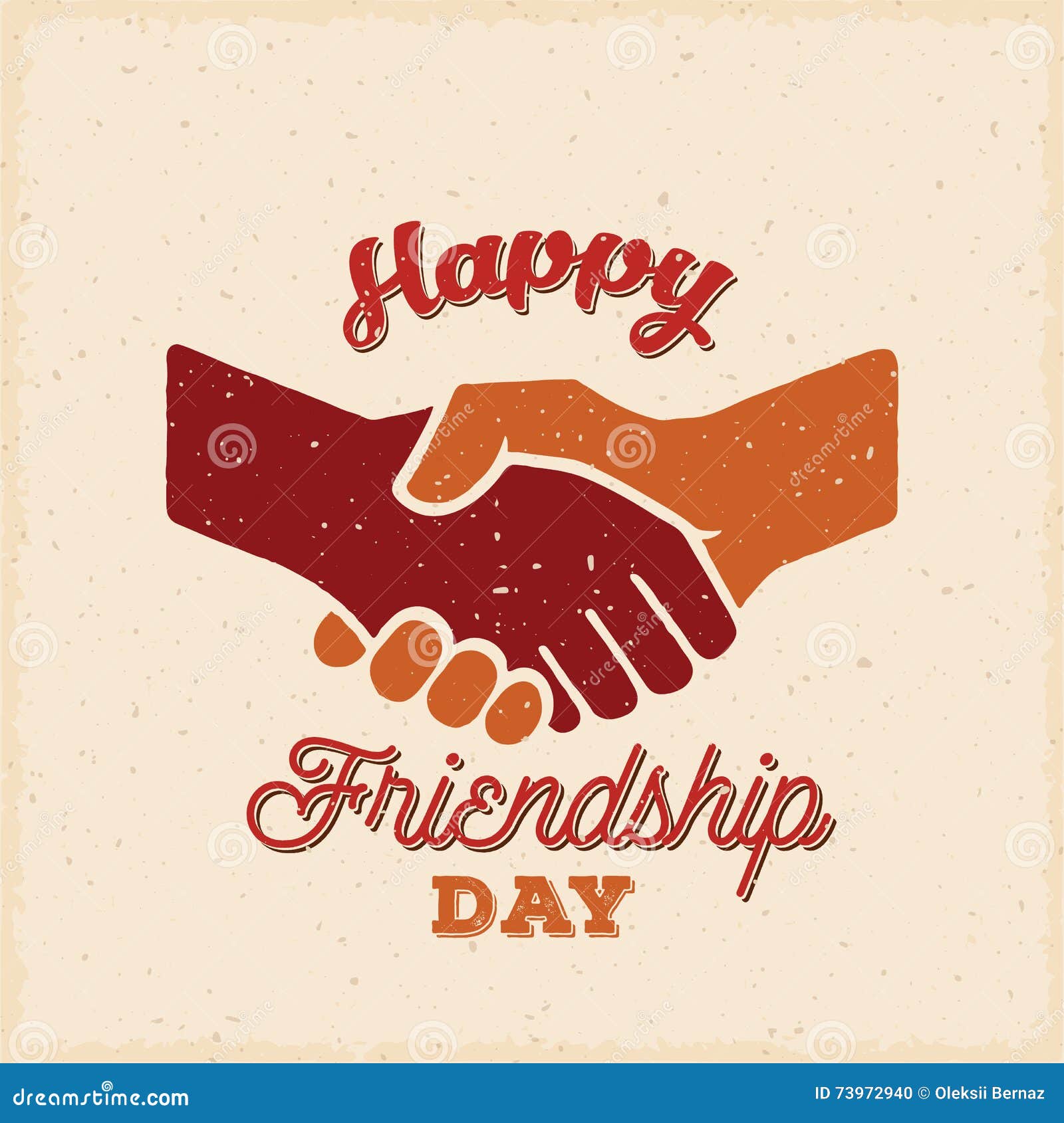 Happy Friendship Day Vector Retro Card, Poster or a Background ...