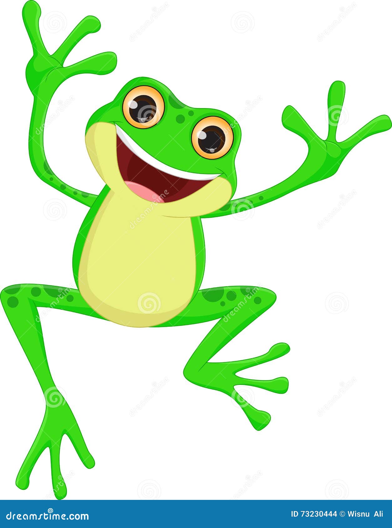 The Jumping Young Frog. Cartoon Vector Illustration | CartoonDealer.com