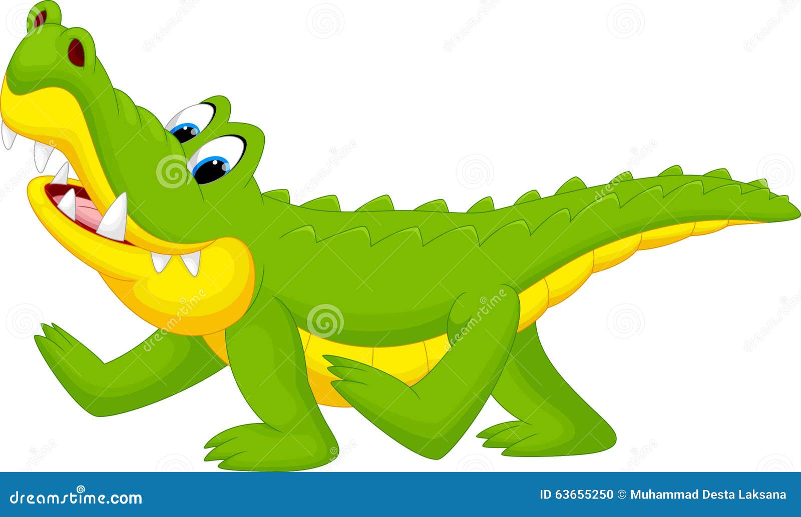 Happy Fun Crocodile Cartoon Stock Illustration Illustration of