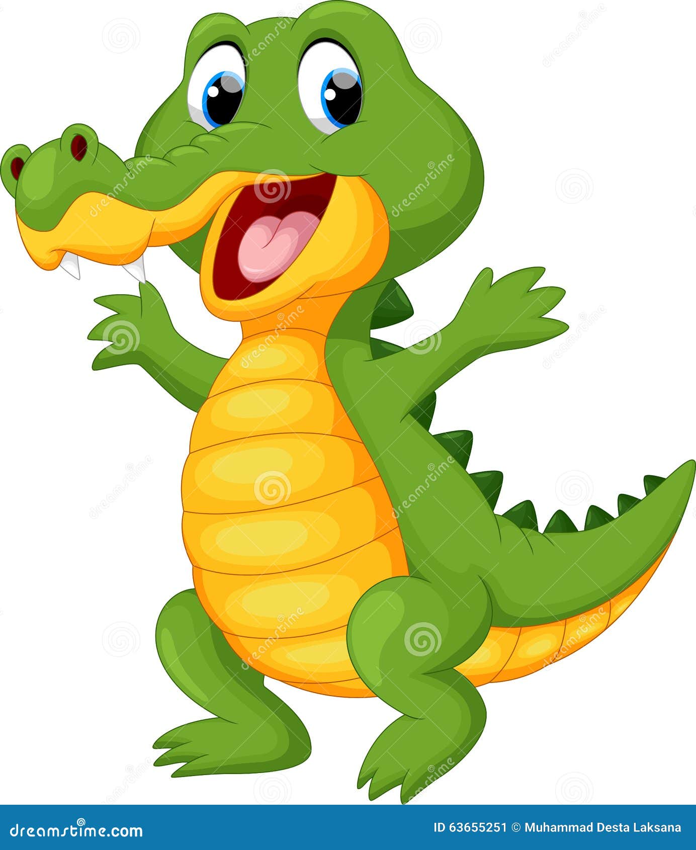 Happy Fun Crocodile Cartoon Stock Illustration Illustration of