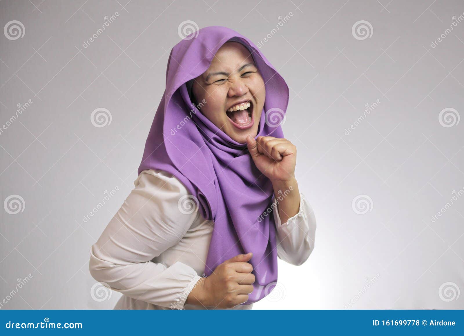 Happy Funny Asian Muslim Woman Dancing Full of Joy Stock Photo - Image of  funny, blue: 161699778