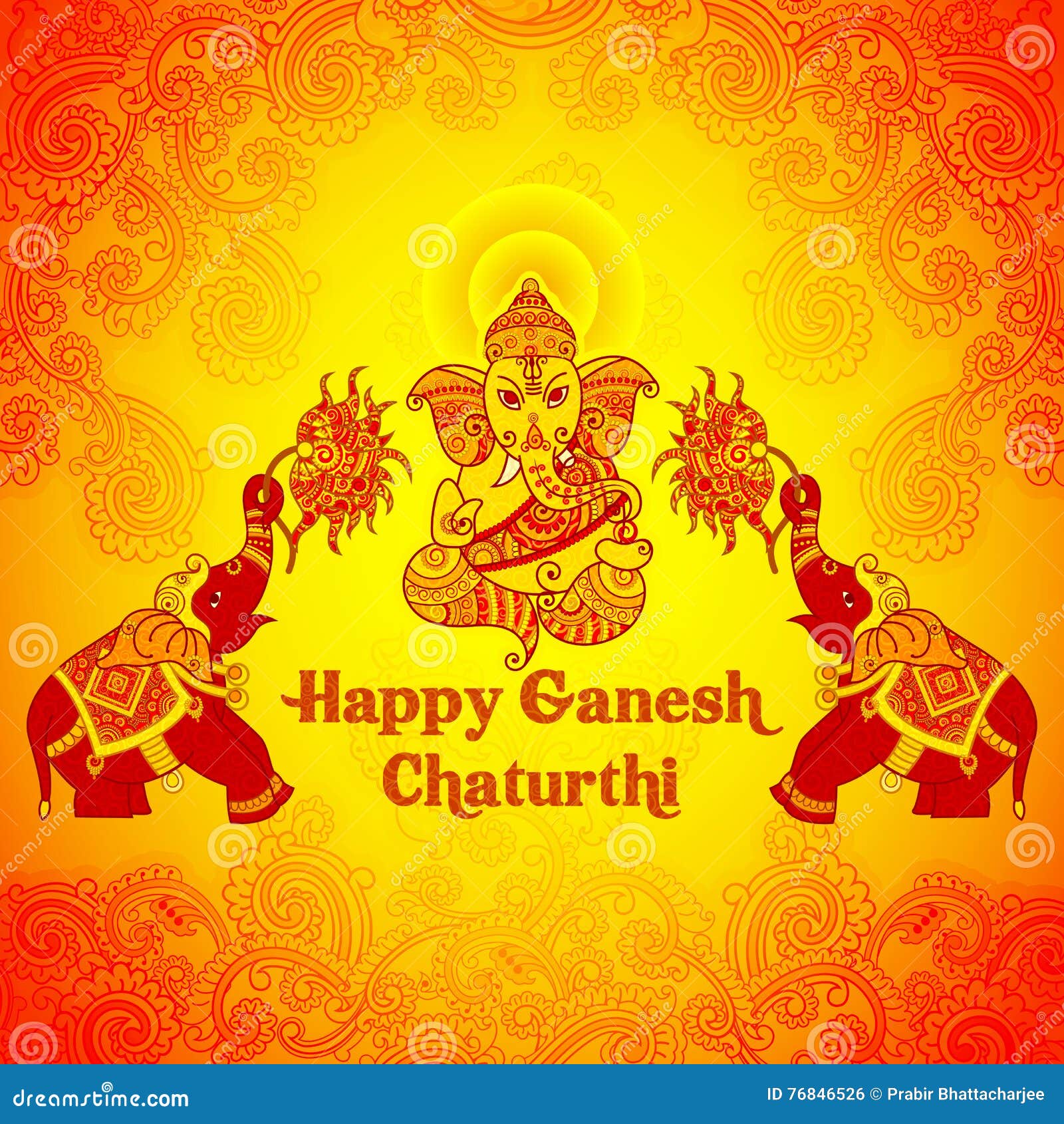 Happy Ganesh Chaturthi Background in Indian Art Style Stock Vector -  Illustration of ganesh, festival: 76846526