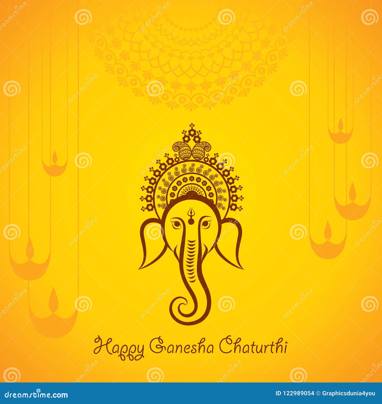 Happy Ganesh Chaturthi Festival Background Stock Vector - Illustration of  ganapati, ceremony: 122989054
