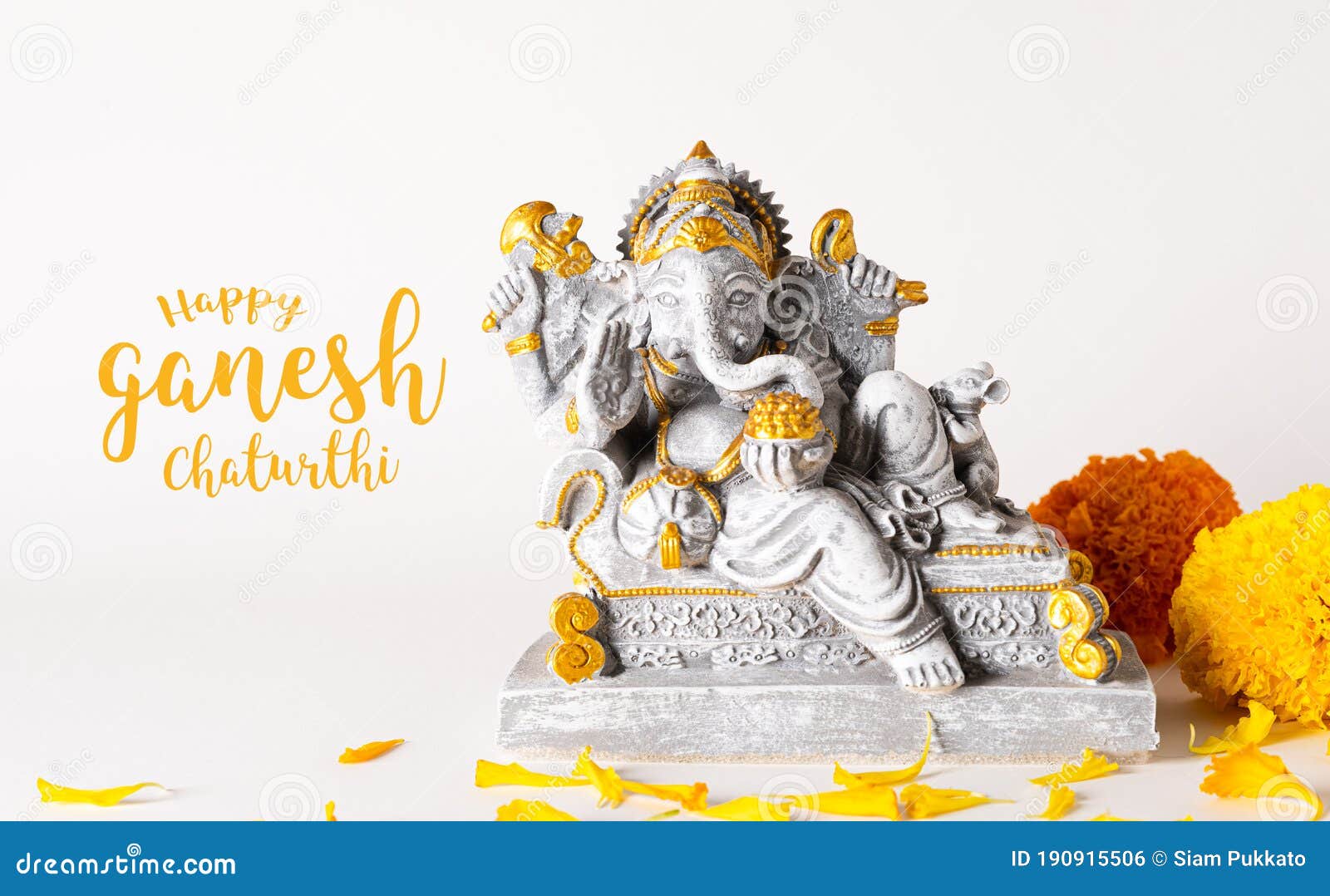 Happy Ganesh Chaturthi Festival, Lord Ganesha Statue with ...