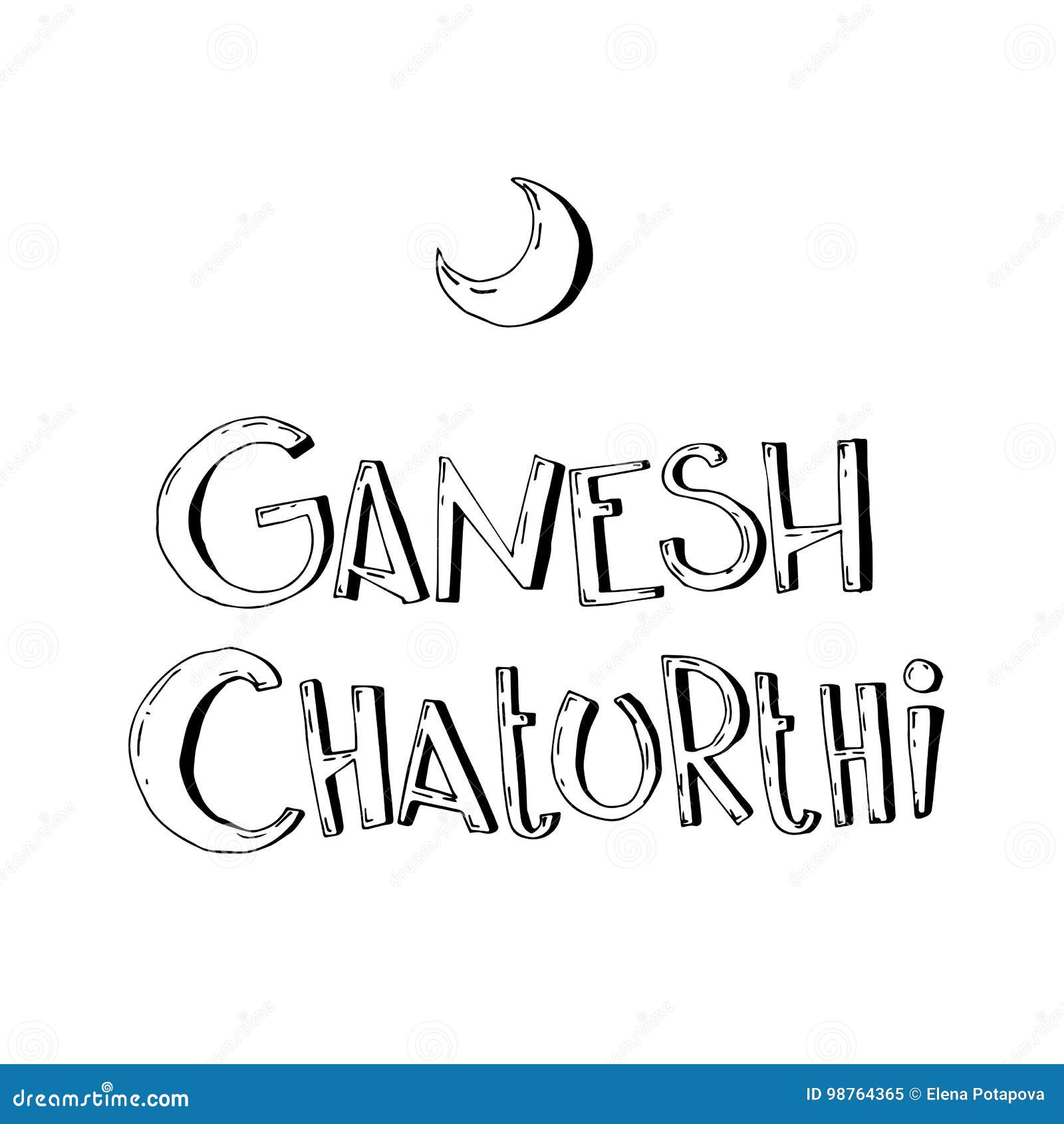 Happy Ganesh Chaturthi Hand Lettering Text Design Inscription To Indian ...