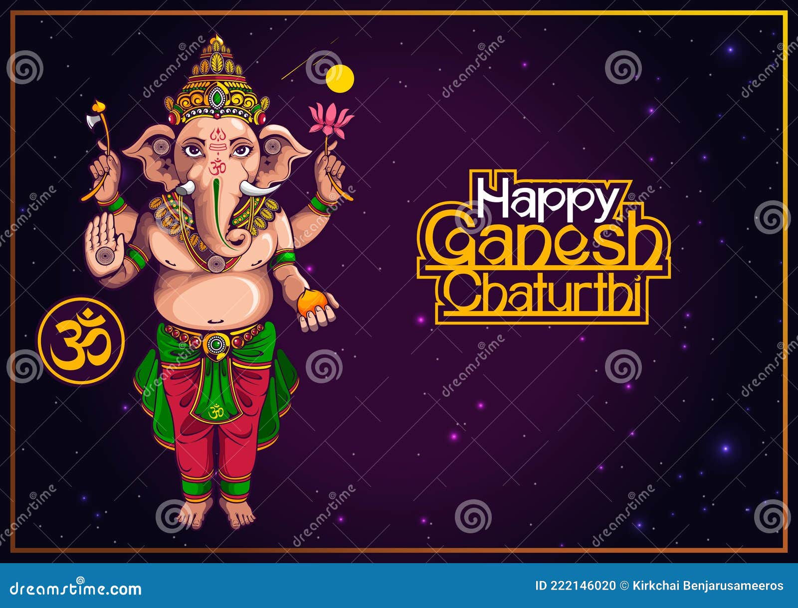 Happy Ganesh Chaturthi 39 stock vector. Illustration of ceremony - 222146020