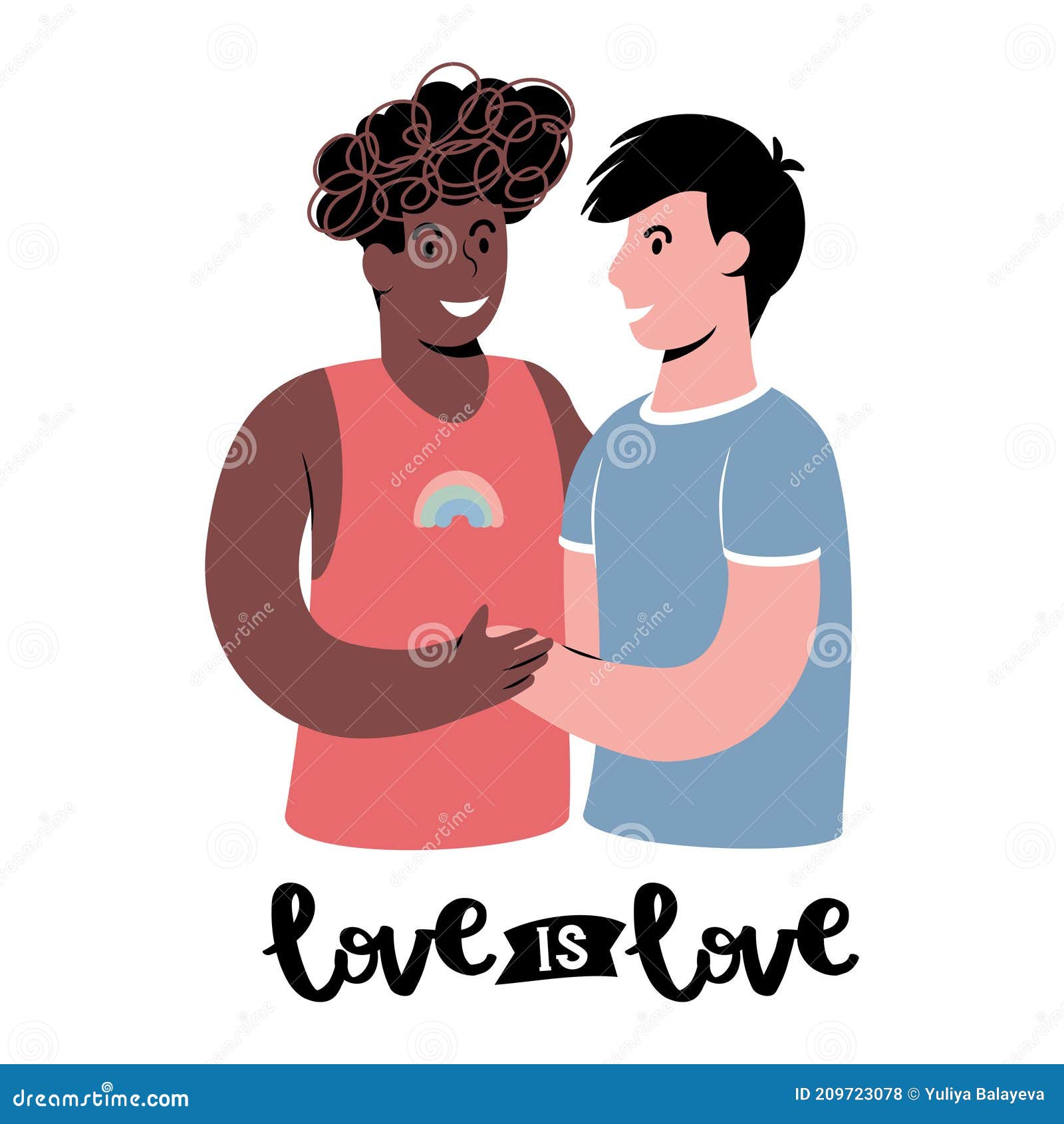 Happy Gay Couple Portrait Stock Vector Illustration Of Casual 209723078