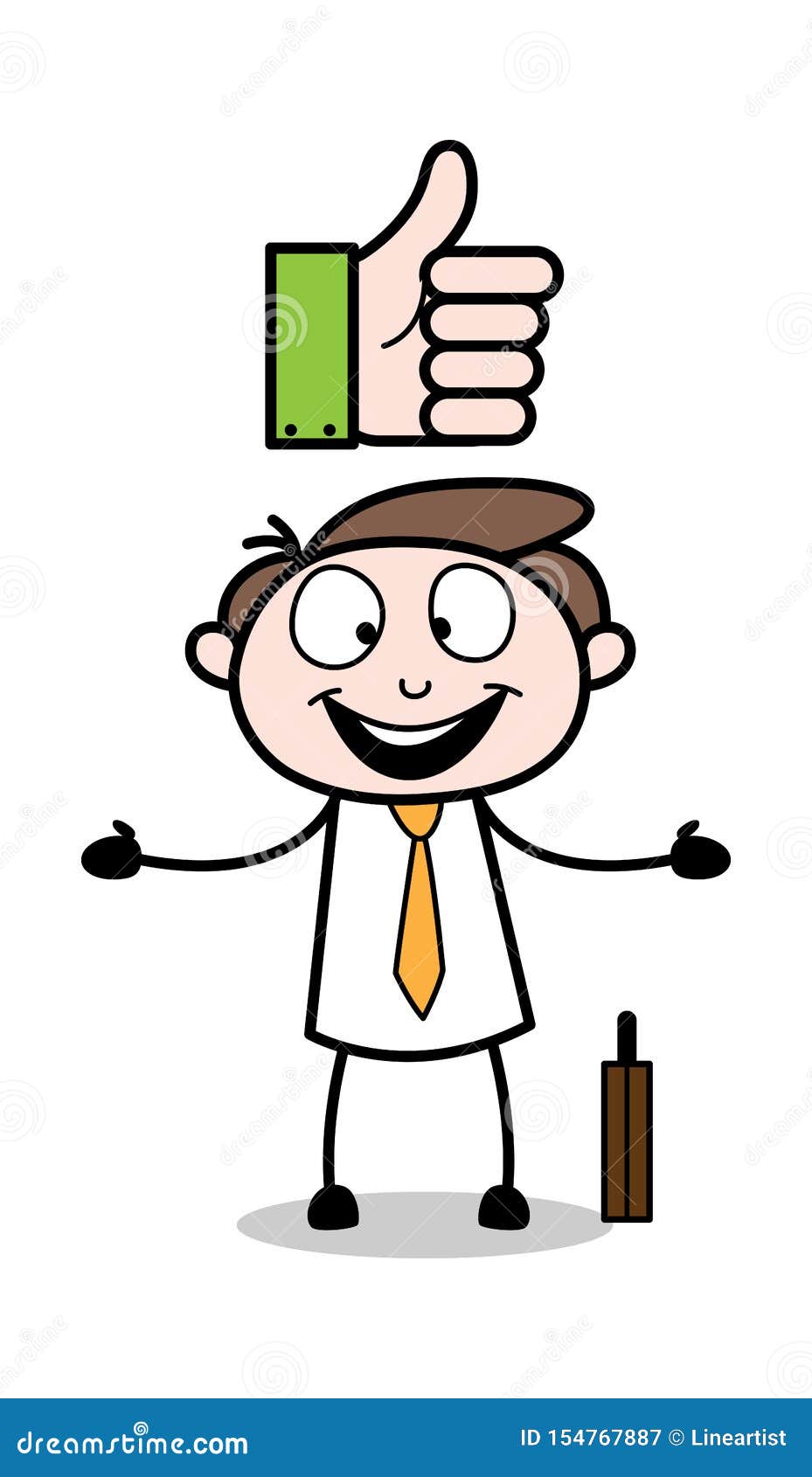 Happy after Getting Likes - Office Businessman Employee Cartoon Vector  Illustration Stock Illustration - Illustration of entrepreneur, people:  154767887