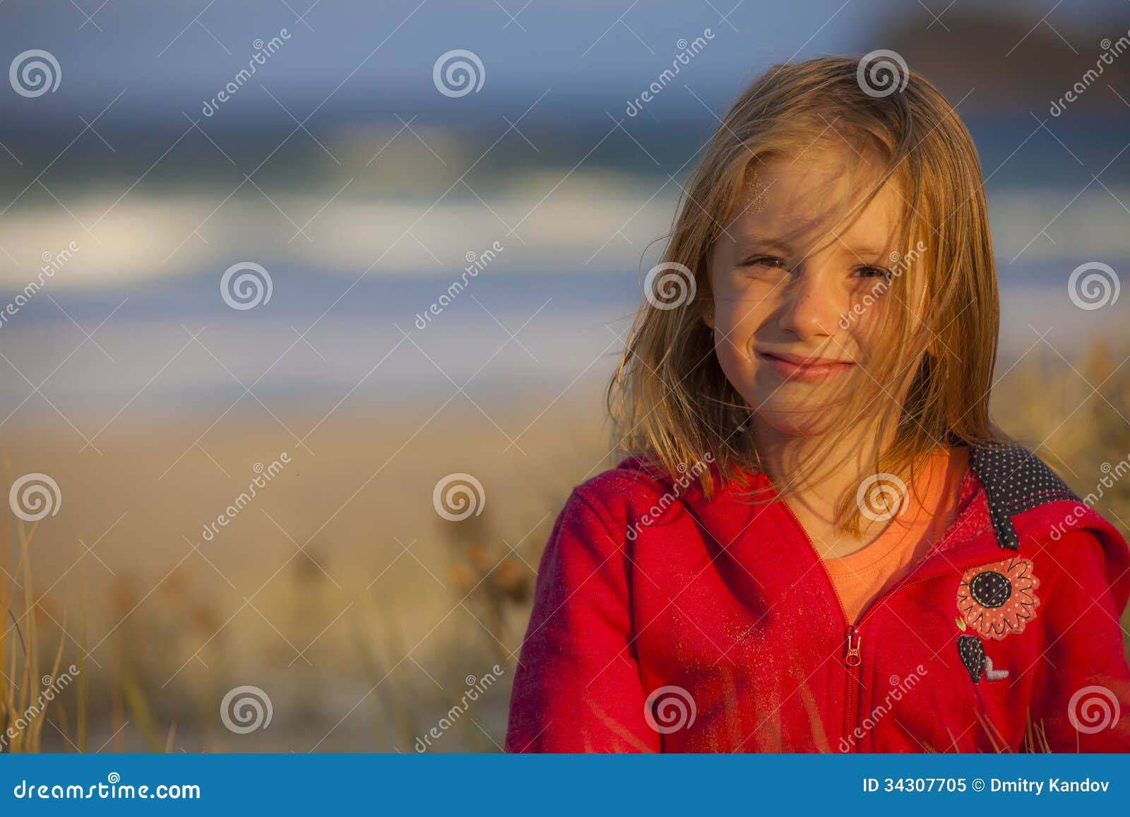 Happy girl on beach stock image. Image of looking, single - 34307705