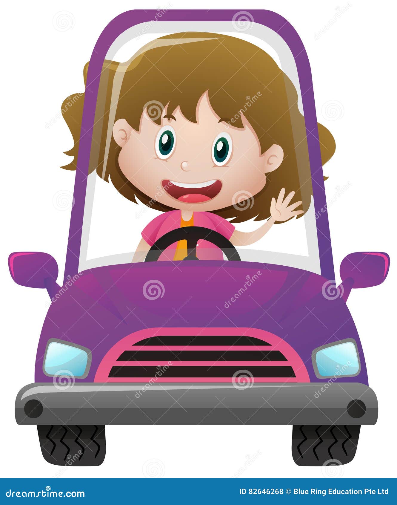 Happy Girl Driving Car Stock Illustrations – 1,237 Happy Girl Driving Car  Stock Illustrations, Vectors & Clipart - Dreamstime