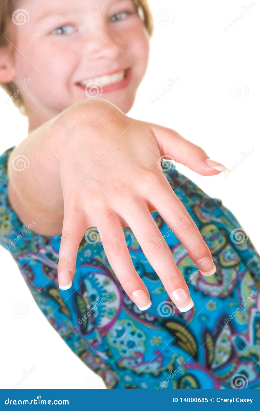 Happy girl with fake nails stock image. Image of girl - 14000685