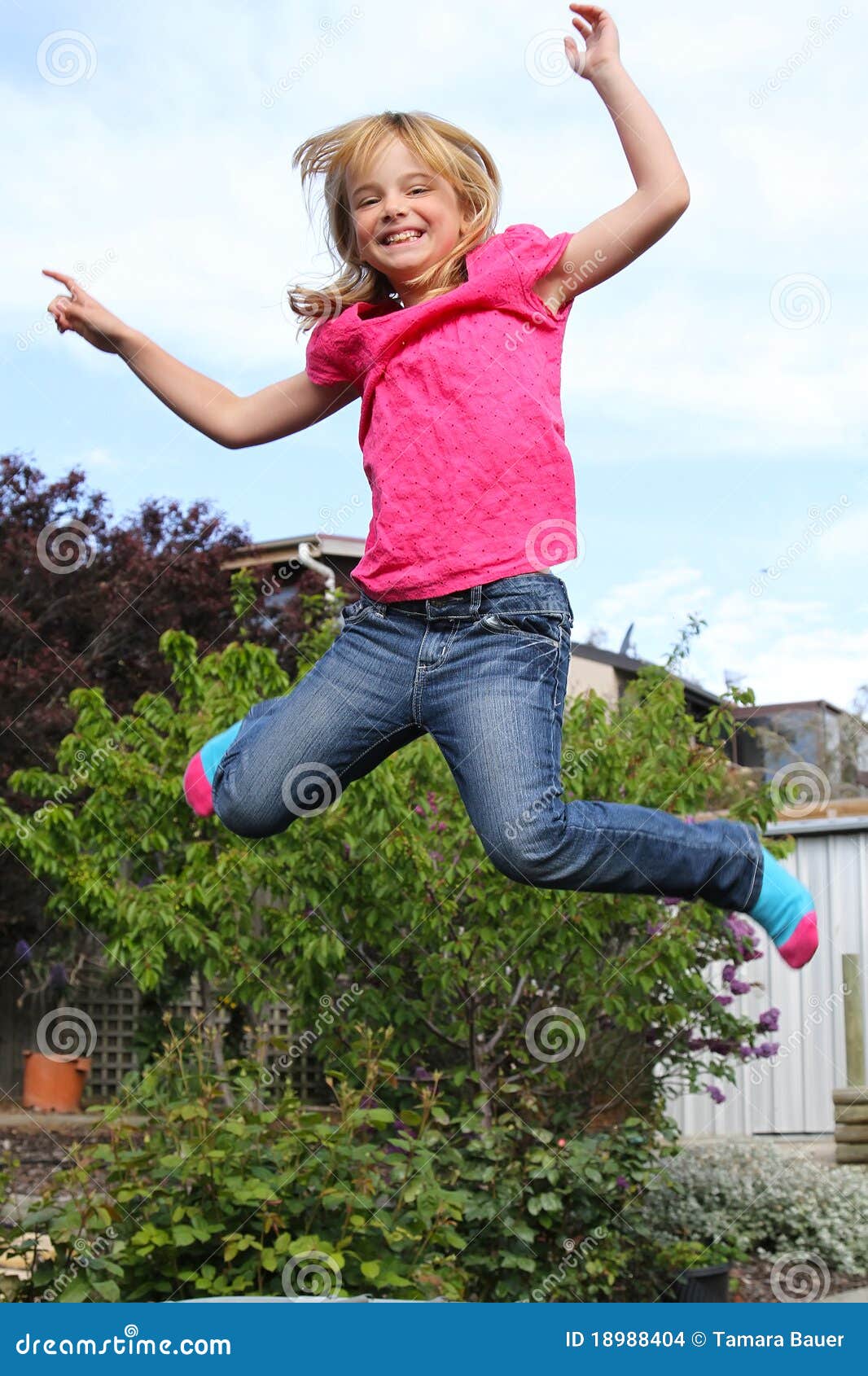 Girl Jumping On Bed Royalty Free Stock Image 39636586
