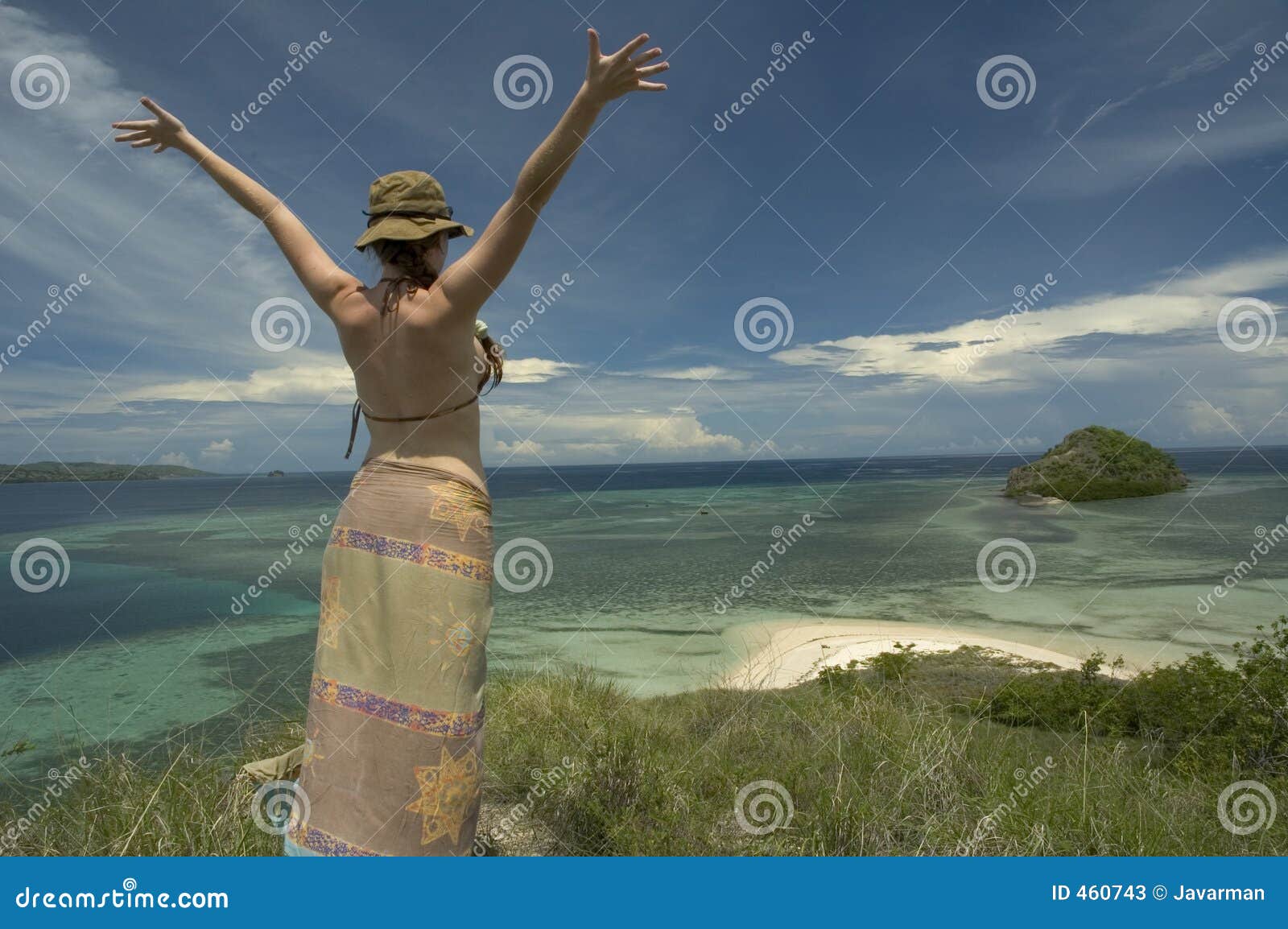 Girls alone on an island.