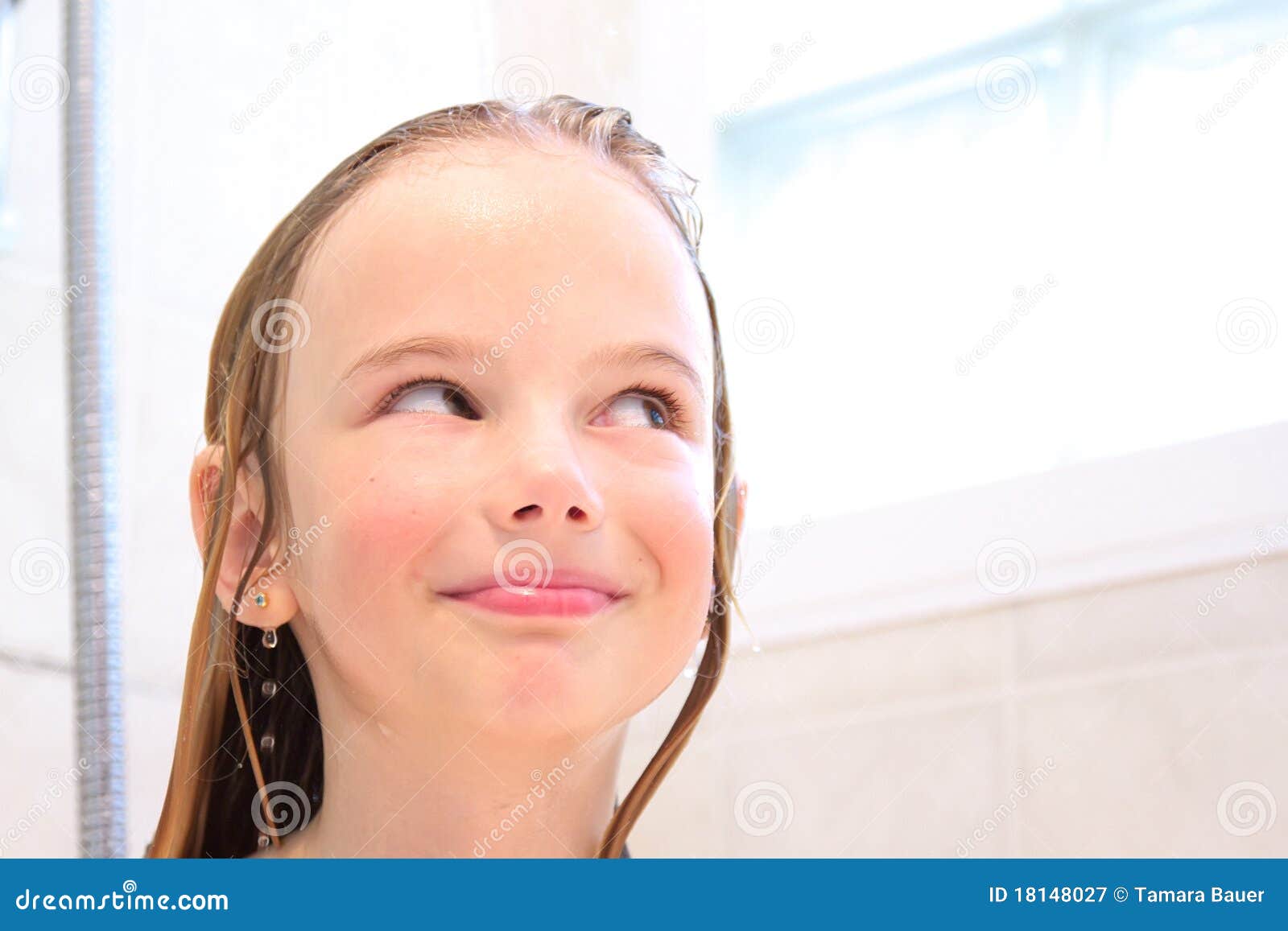 Cute brunette teen bathroom