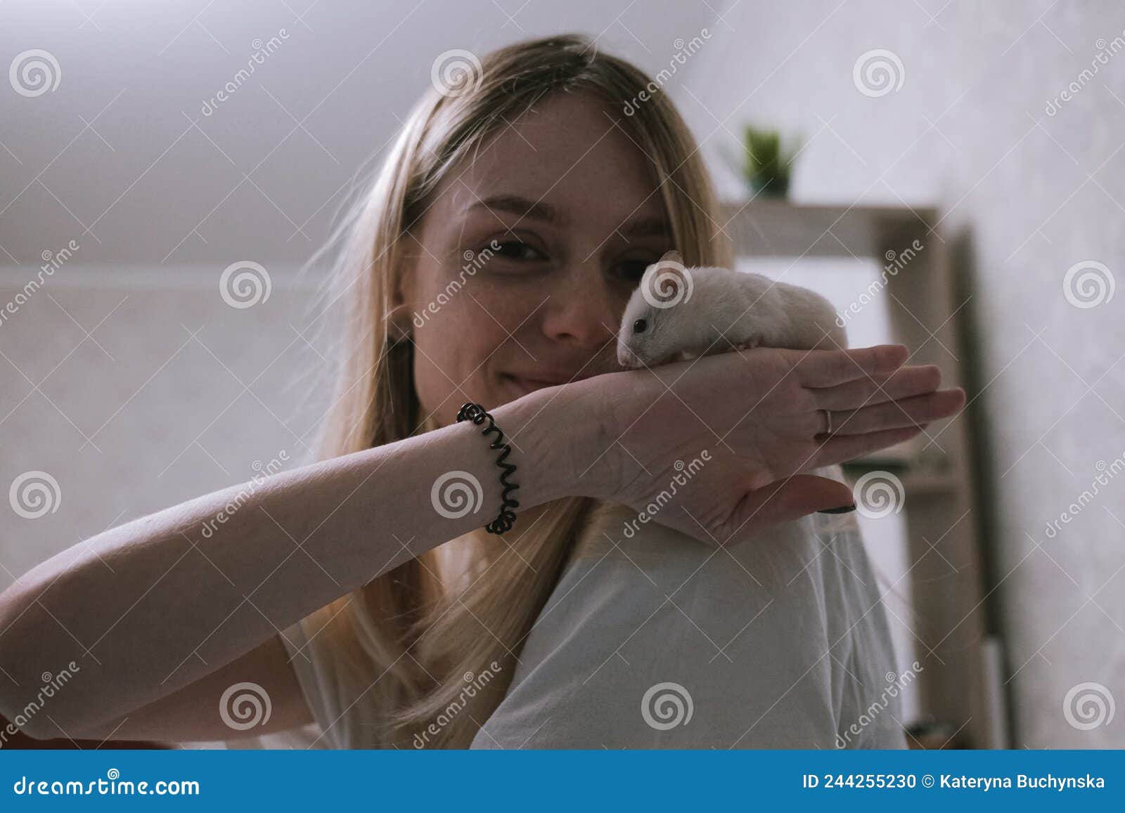 1600px x 1157px - Happy Girl with a Small White Syrian Hamster. Friendship between Human and  Animal Stock Photo - Image of hands, beautiful: 244255230