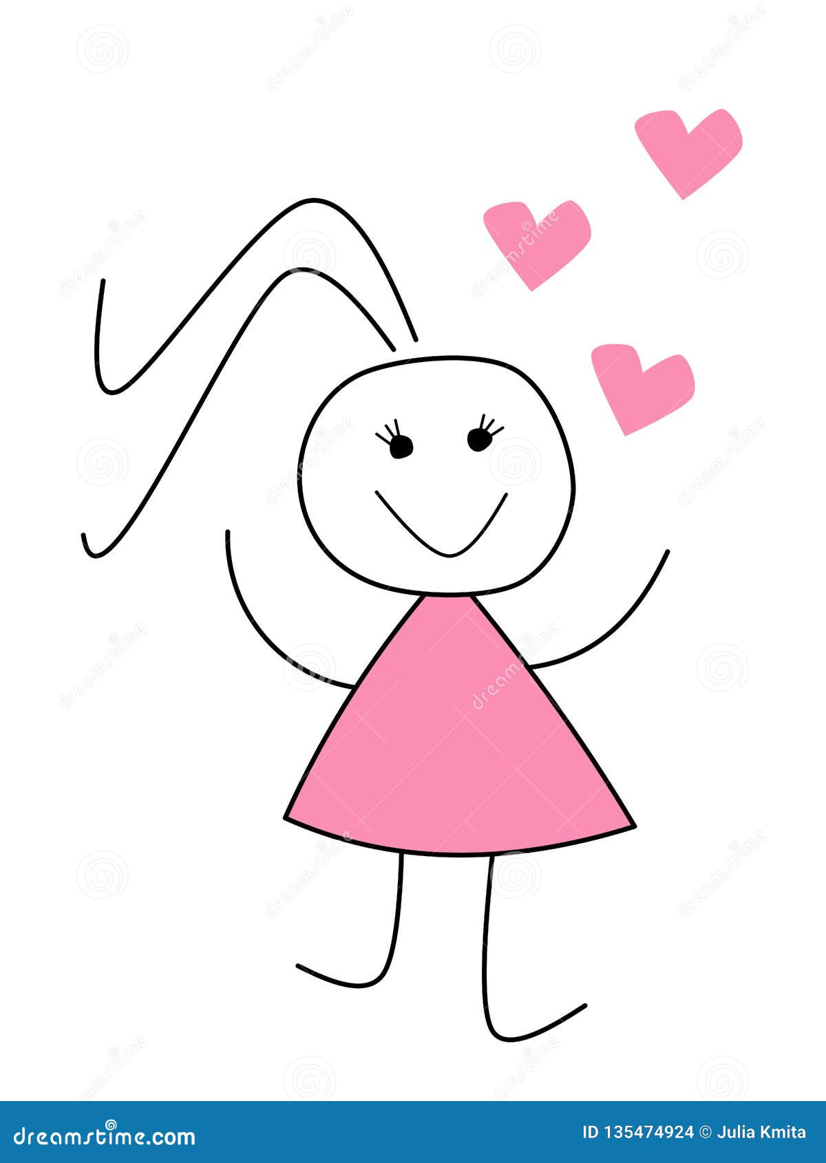 Cute Stick Figure Girl