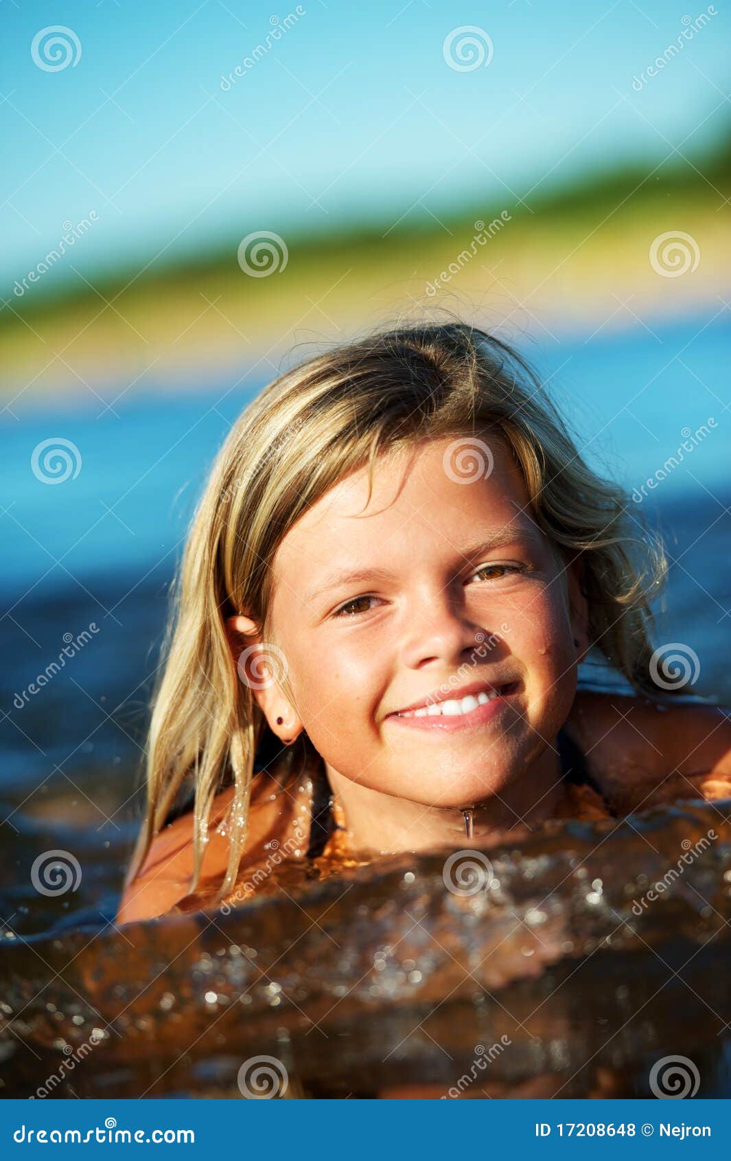 Happy girl in the water stock photo. Image of leisure - 17208648