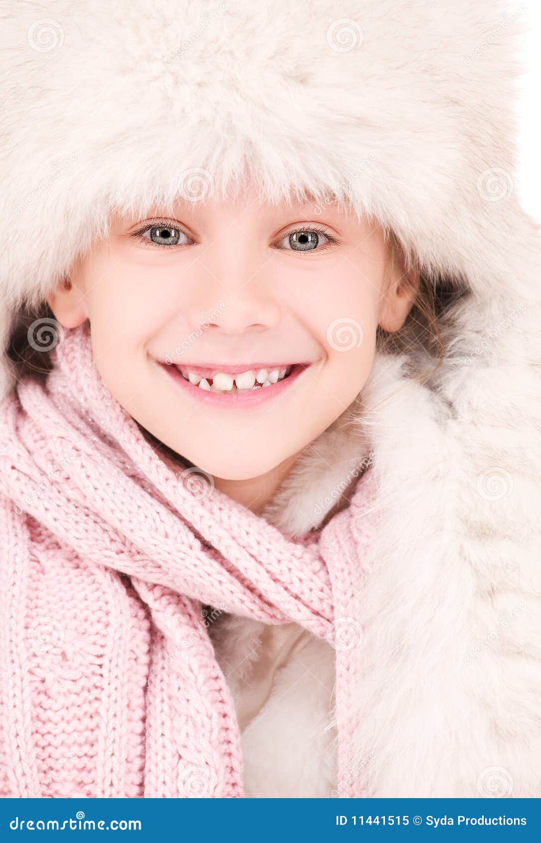 Happy girl in winter hat stock image. Image of muffler 11441515