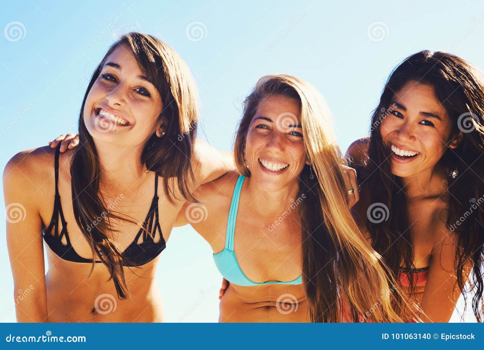 Happy Girls at the Beach stock photo. Image of natural - 101063140
