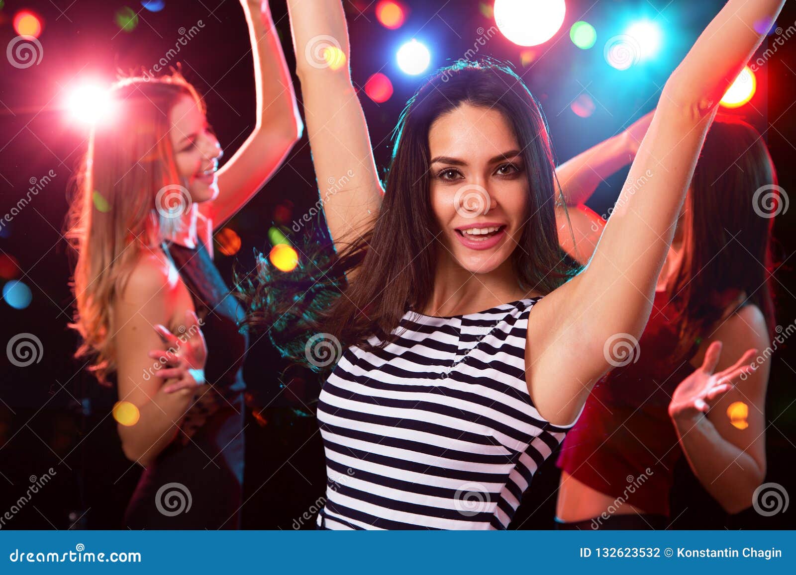 Happy Girls Fun Dansing at a Party Stock Photo - Image of contemporary ...