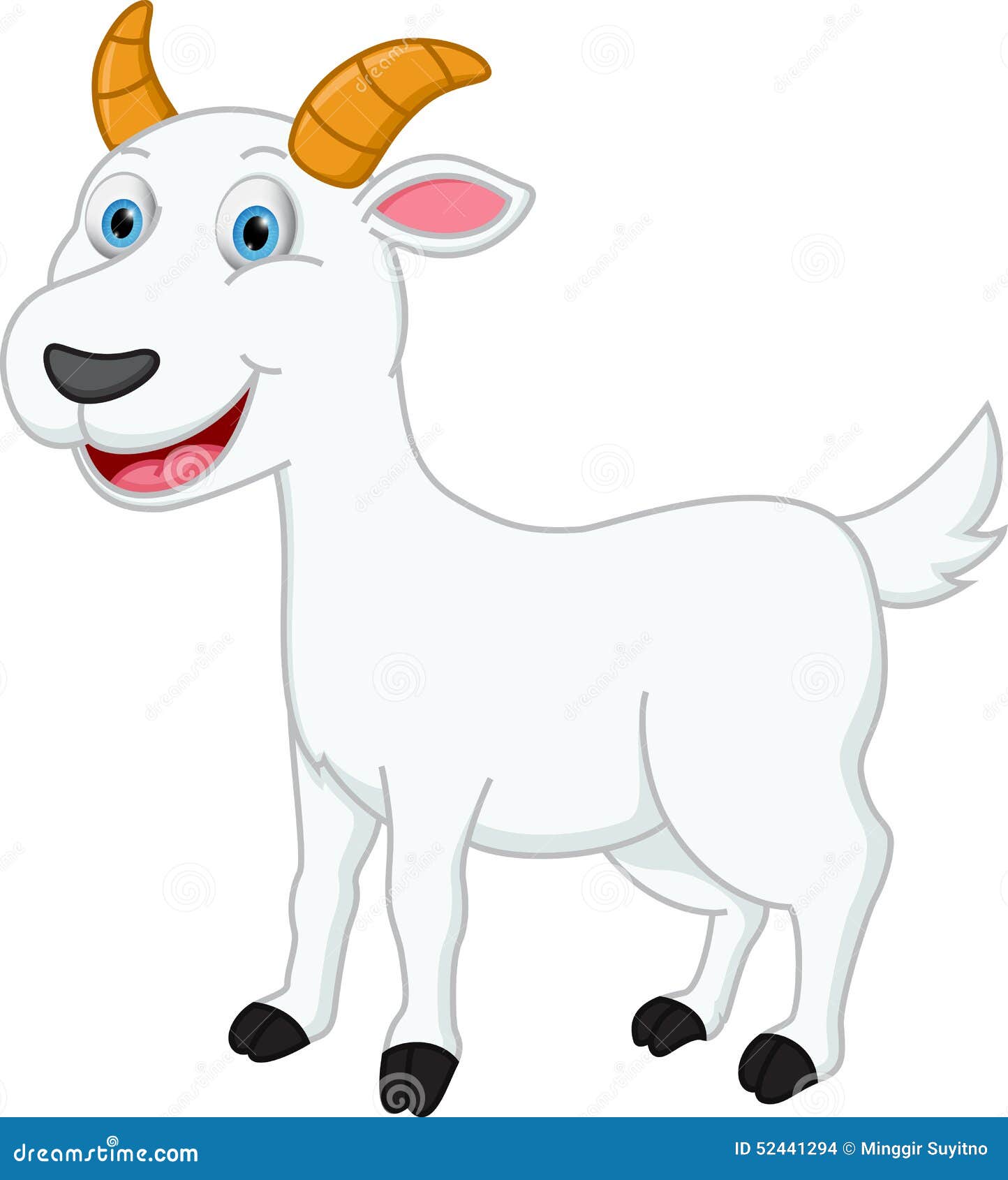 Happy Goat cartoon stock vector. Illustration of food - 52441294