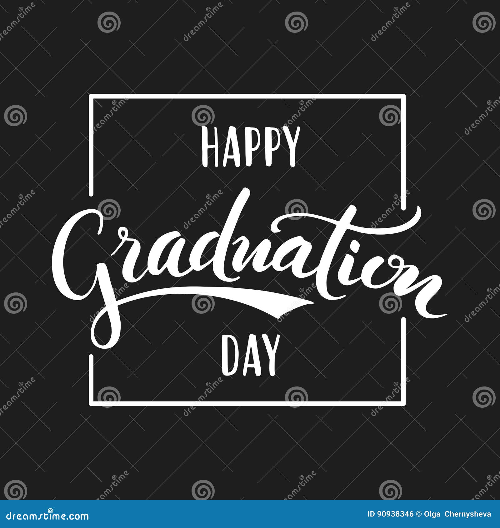 caption congratulation graduation Hand Graduation Day. Happy Drawn Lettering Stock Vector